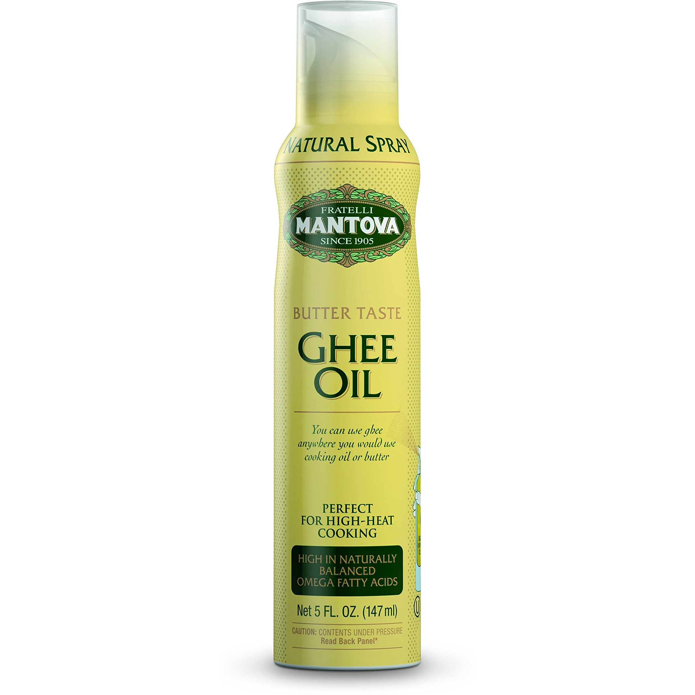 Mantova Spray High In Naturally Balanced Omega Fatty Acids, With Olive Oil And Avocado Oil, 5 Fl Oz, Ghee Butter