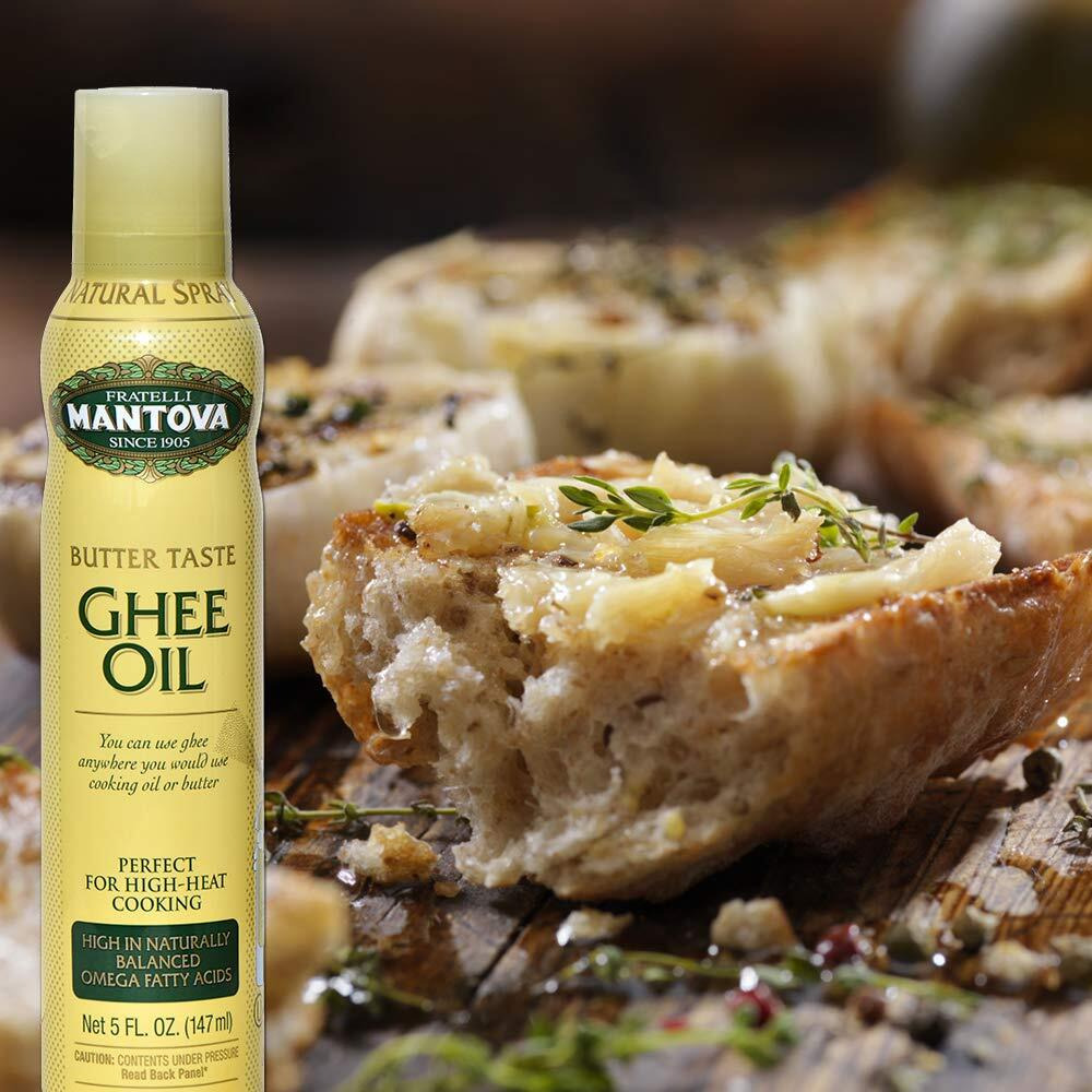 Mantova Spray High In Naturally Balanced Omega Fatty Acids, With Olive Oil And Avocado Oil, 5 Fl Oz, Ghee Butter