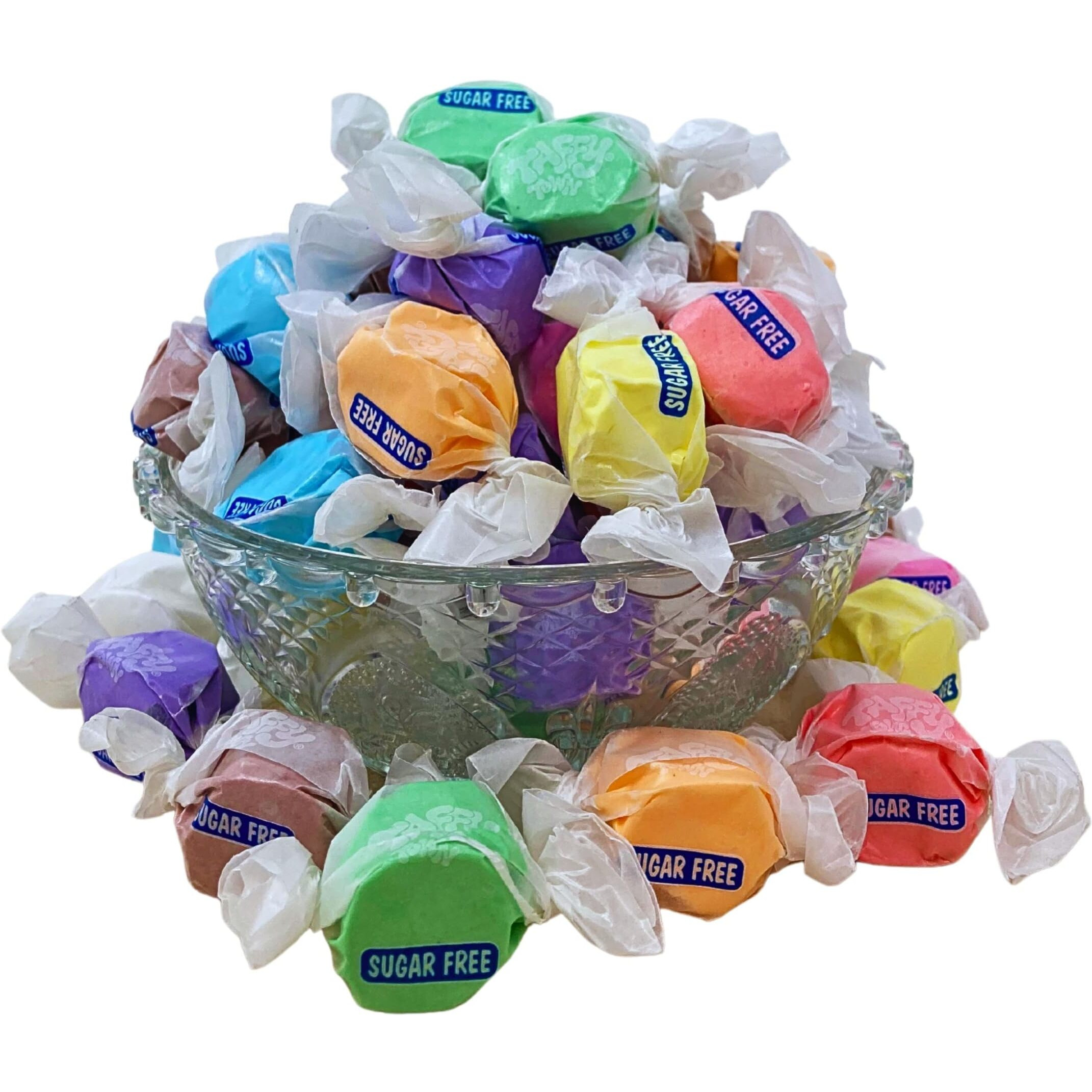 Sugar Free Taffy Town Assortment - 10 Flavors, 1Lbs (16Oz) Bulk Bag - Individually Wrapped, Gluten & Nut Free, Diabetic & Keto Friendly Gourmet Candy For Taffy Lovers