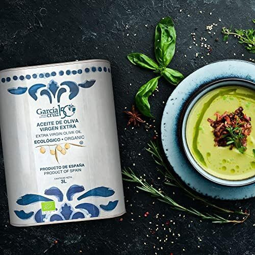 Garc  A De La Cruz - Organic Extra Virgin Olive Oil, Cooking Oil, Olive Variety, Smooth Body, Origin Spain, Montes De Toledo, Packed In Tins - 3L