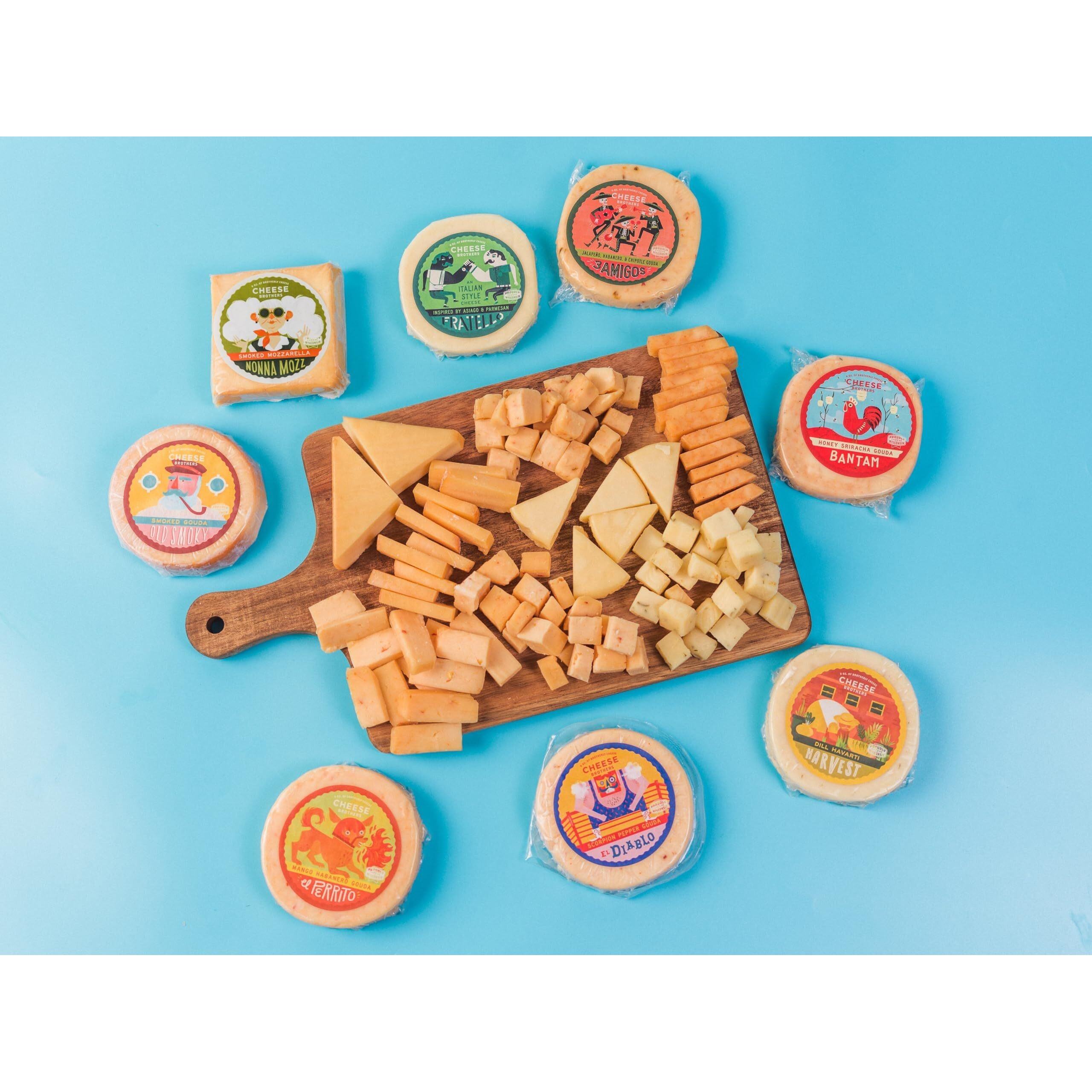 Cheese Bros. Wisconsin Cheese Brotherhood Gift Box | Assorted Gouda, Havarti, Mozzarella And Fratello | Great Food Gifting Idea