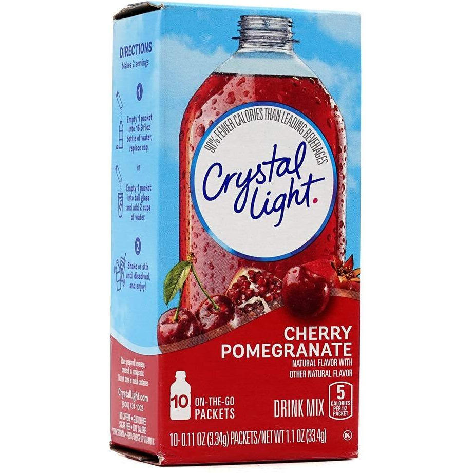 Crystal Light On The Go Antioxidant, Natural Cherry Pomegranate, 10-Count Boxes Pack Of 3