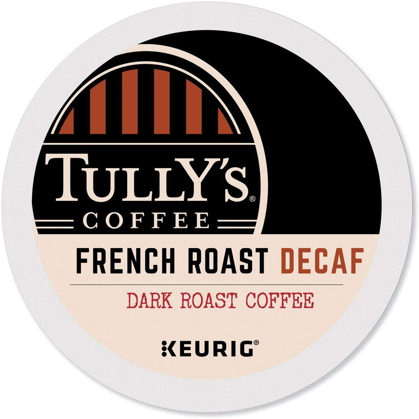 Tully's Coffee Decaffeinated French Roast, Extra Bold, 24-Count K-Cup For Keurig Brewers