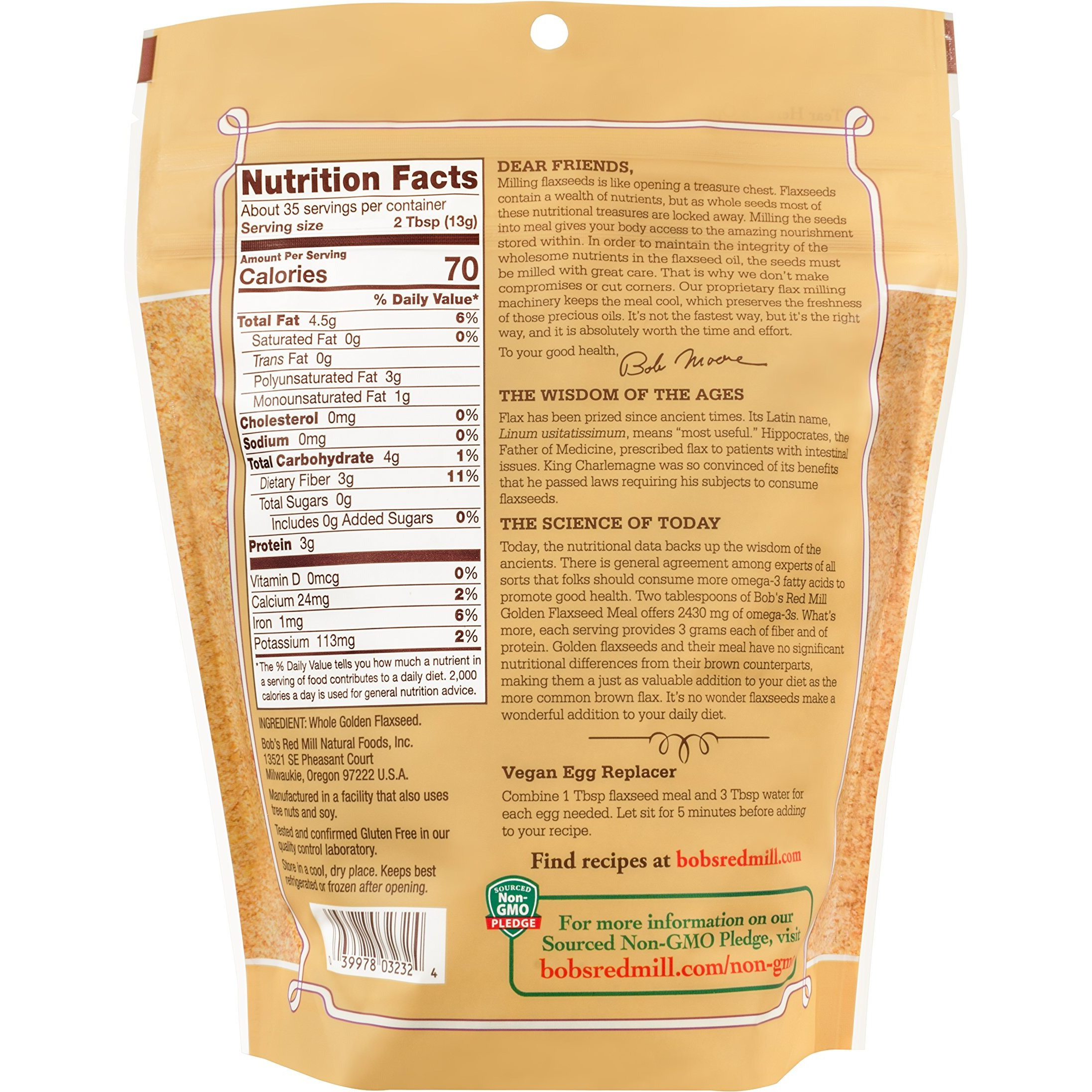 Bob's Red Mill Golden Flaxseed Meal, 16-Ounce (Pack Of 4)