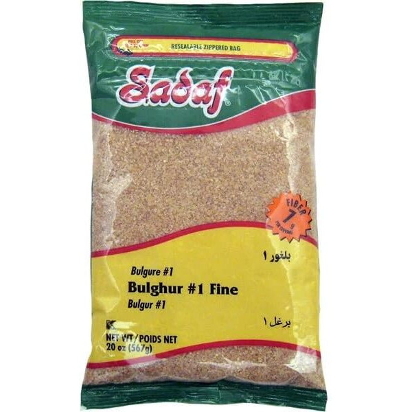 Sadaf Bulghur 1 Fine - Bulgur Wheat For Cooking And Food Flavoring - Middle Eastern Cuisine - Kosher - 20 Oz Resealable Bag