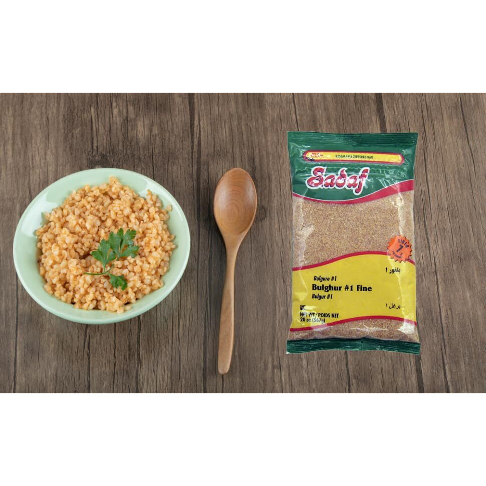 Sadaf Bulghur 1 Fine - Bulgur Wheat For Cooking And Food Flavoring - Middle Eastern Cuisine - Kosher - 20 Oz Resealable Bag