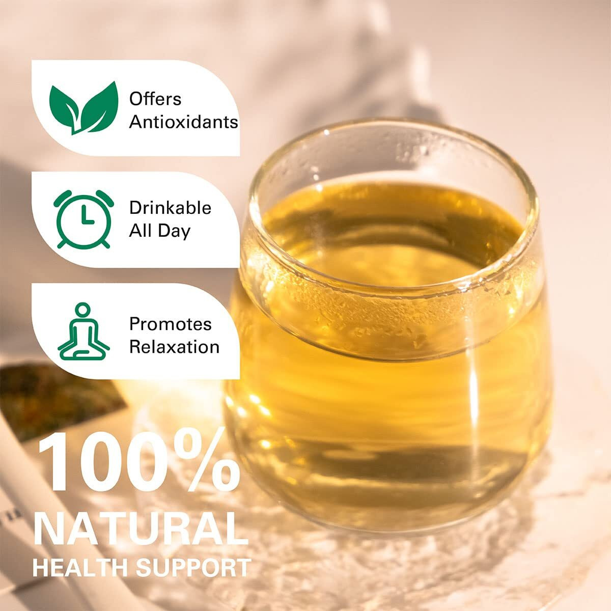 Wt Weetee Organic Decaf Green Tea Bags, Usda Organic Green Tea 100 Count | Co2-Decaffeinated | Super Antioxidant | Resealable Kraft Bag