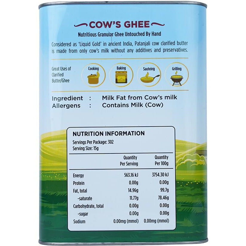 Patanjali Cow Ghee 5Liter / 169.07 Fl Oz