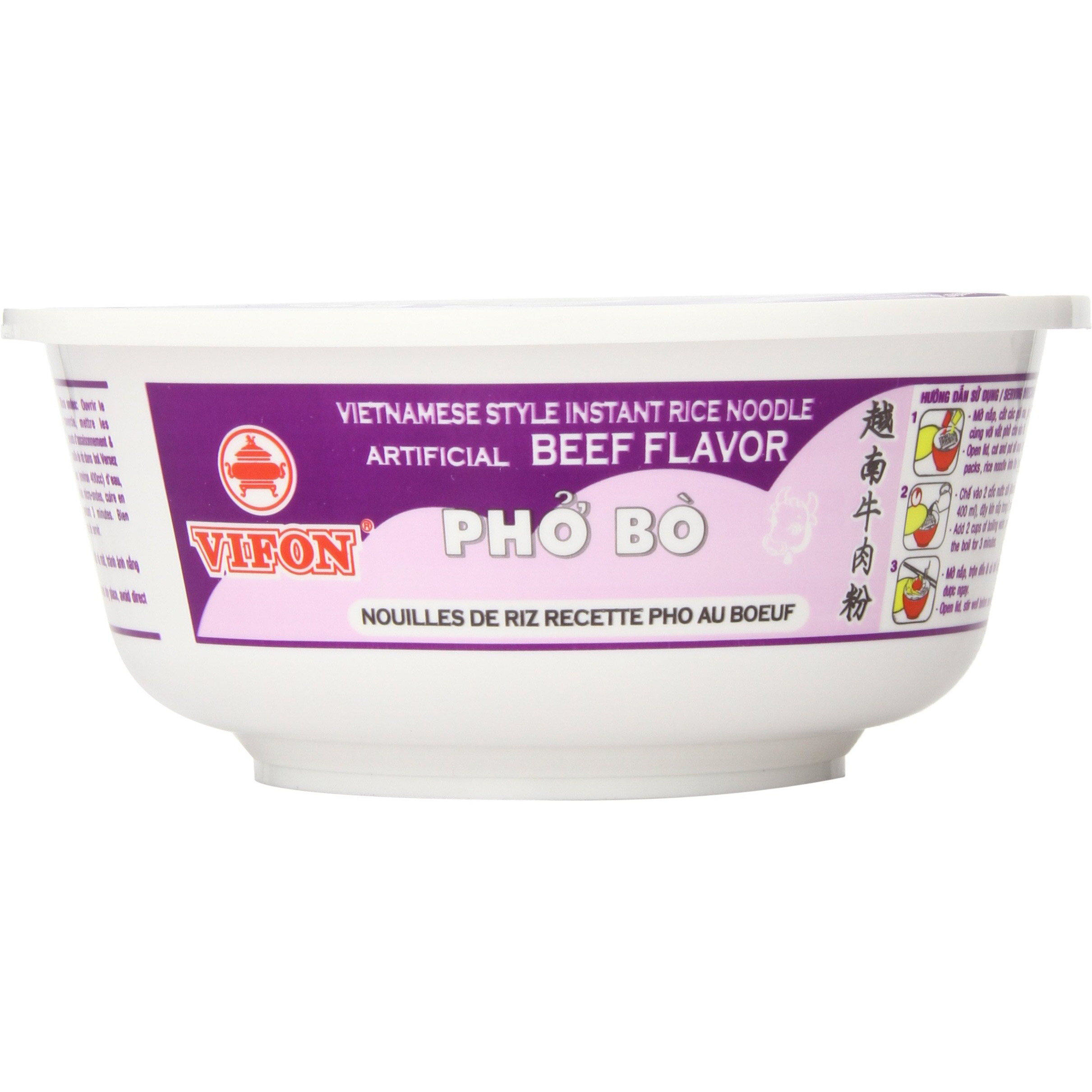 Vifon Pho Vietnamese Beef Rice Noodles Oriental Style Ph B Bowl, 2.4 Ounce (Pack Of 12)