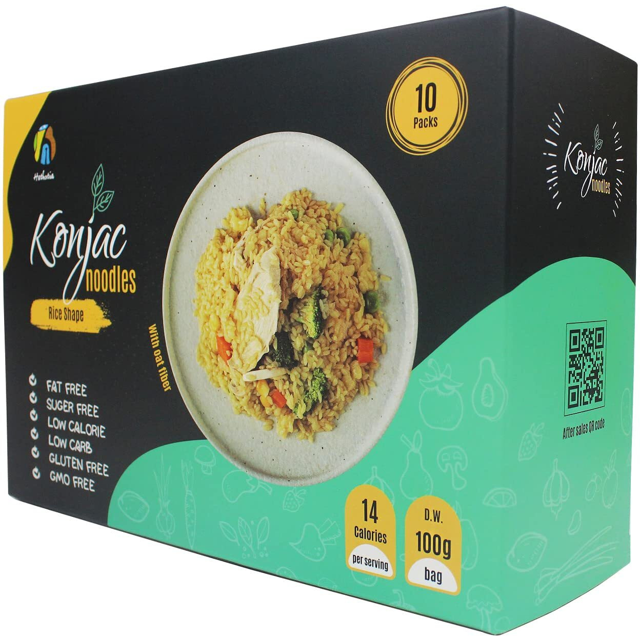 Hethstia Miracle Rice, 10 Packs Shirataki Konjac Rice Inside, Vegan, Low Calorie Food, Gluten Free, Fat Free, Keto Friendly, Low Carbs, Holiday Gifts, Healthy Diet (Oat Flavor, 56.5 Oz)