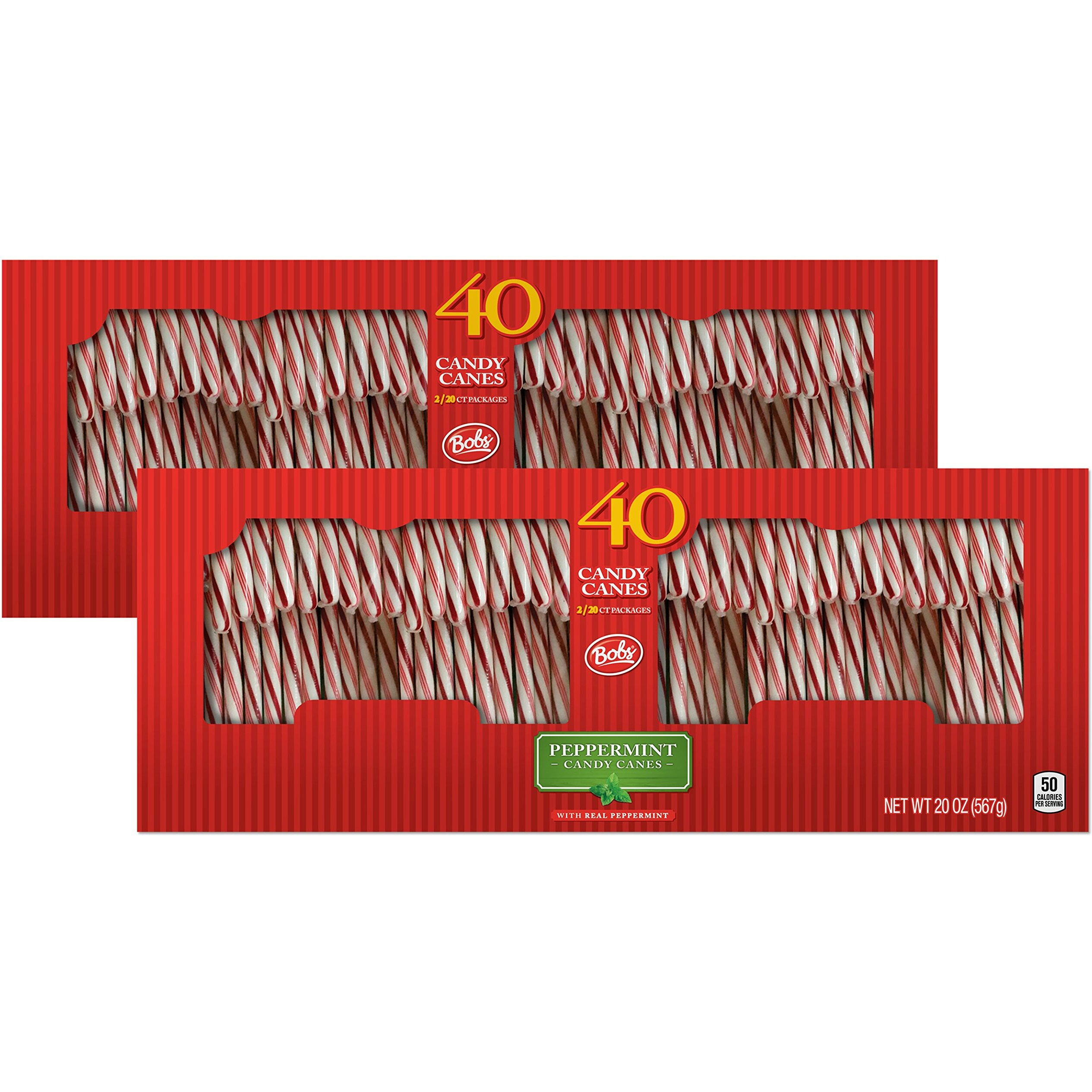 Brach's Bobs Red And White Candy Canes Peppermint, 40 Count (Pack Of 2)