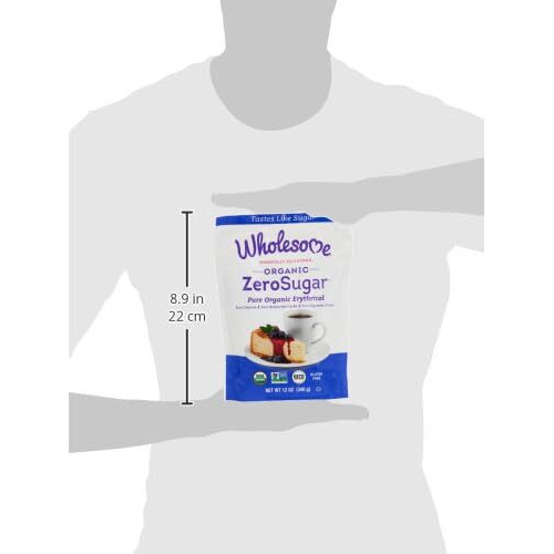 Wholesome Sweeteners 12-Ounce Organic Erythritol Sweetener, Zero Calorie Sweetener, Keto Friendly, Non Gmo, Gluten Free & Vegan Sweetener, 8 Pack