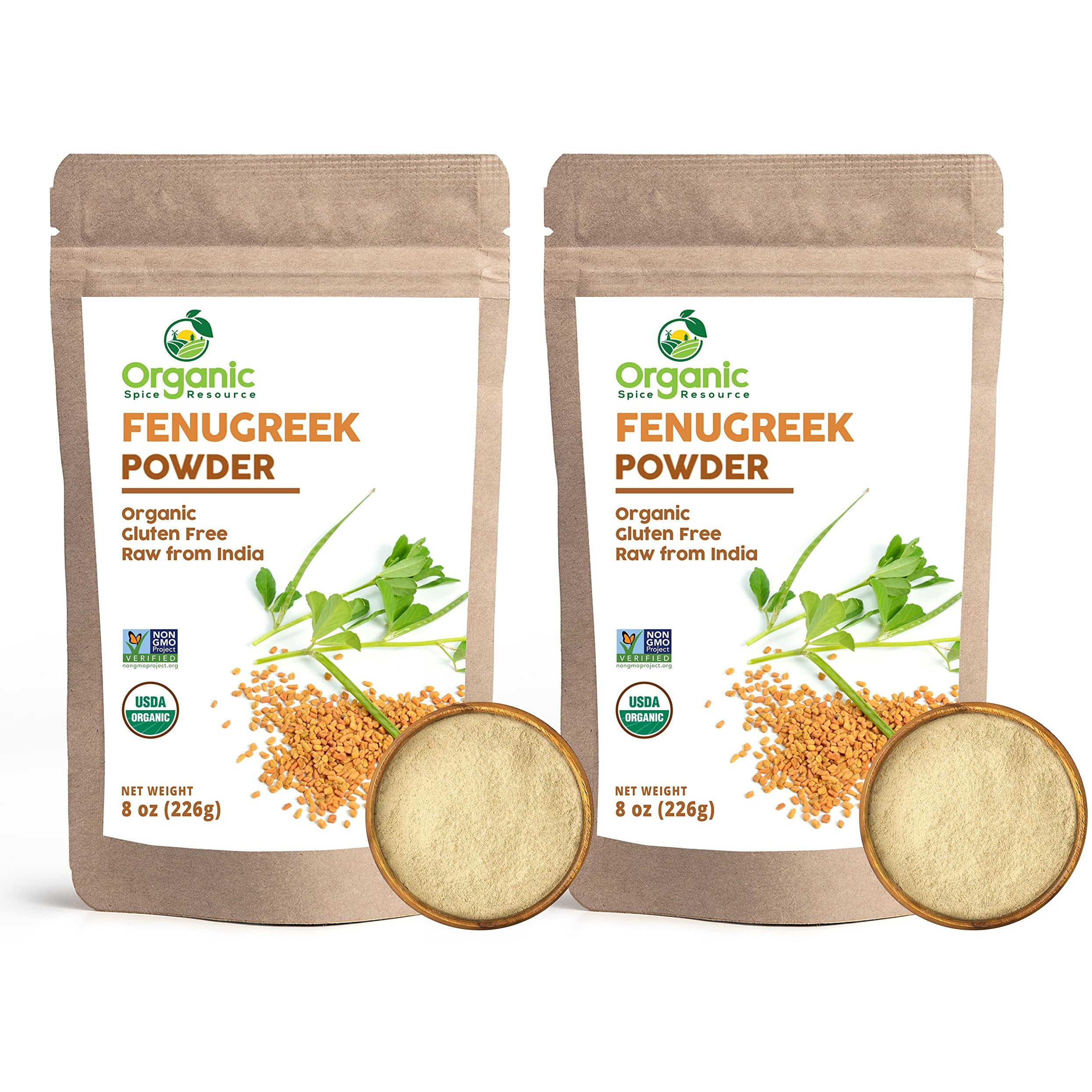 Organic Fenugreek Powder | 16 Oz - Pack Of 2 | Usda Organics And Non-Gmo Verified Project Approved | Product Of India | 100% Raw And Natural | Resealable Kraft Bag By Shoposr