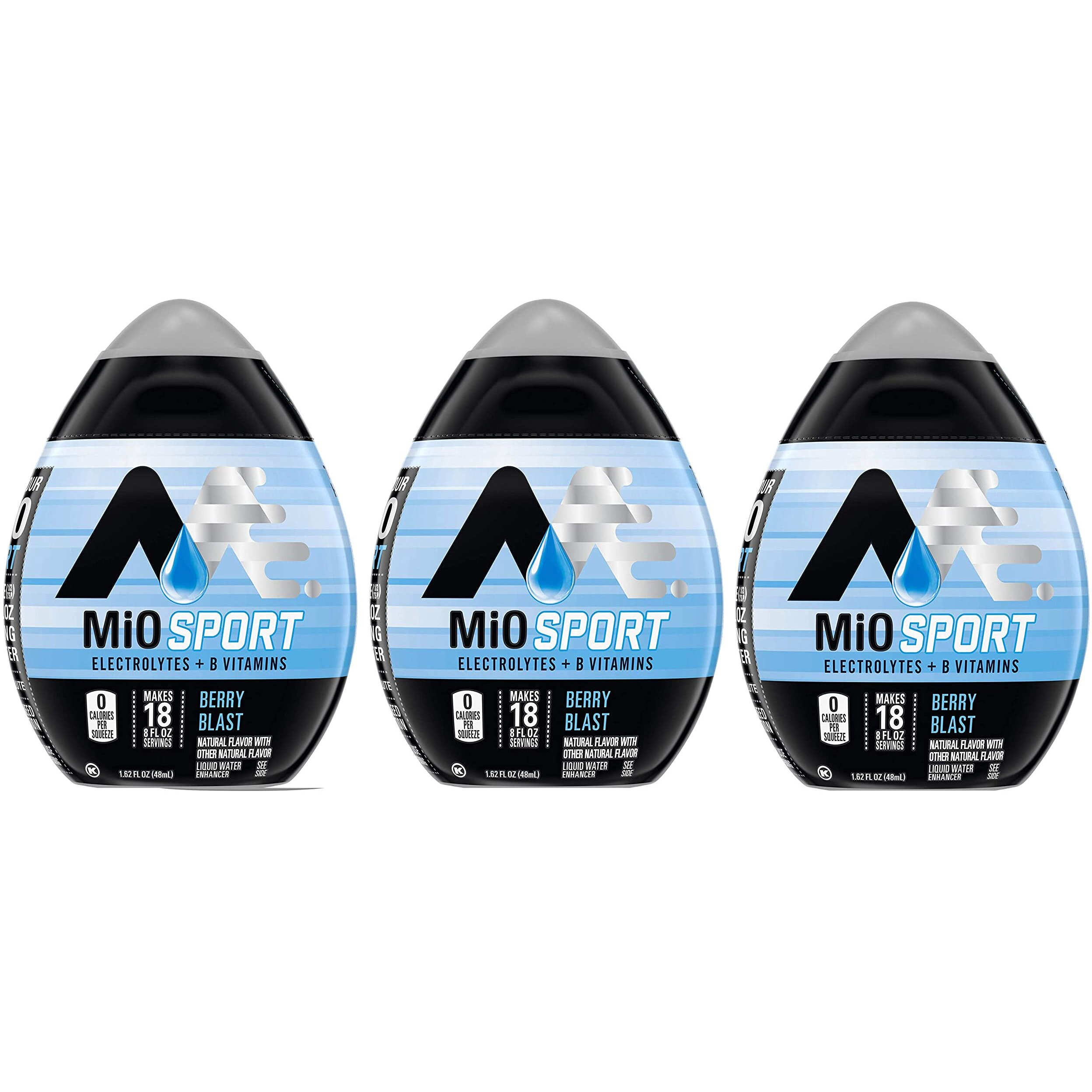 Mio Sport Liquid Flavor Enhancer With Electrolytes And B Vitamins - 3 Pack Brought By Southwind Enterprises (Berry Blast)