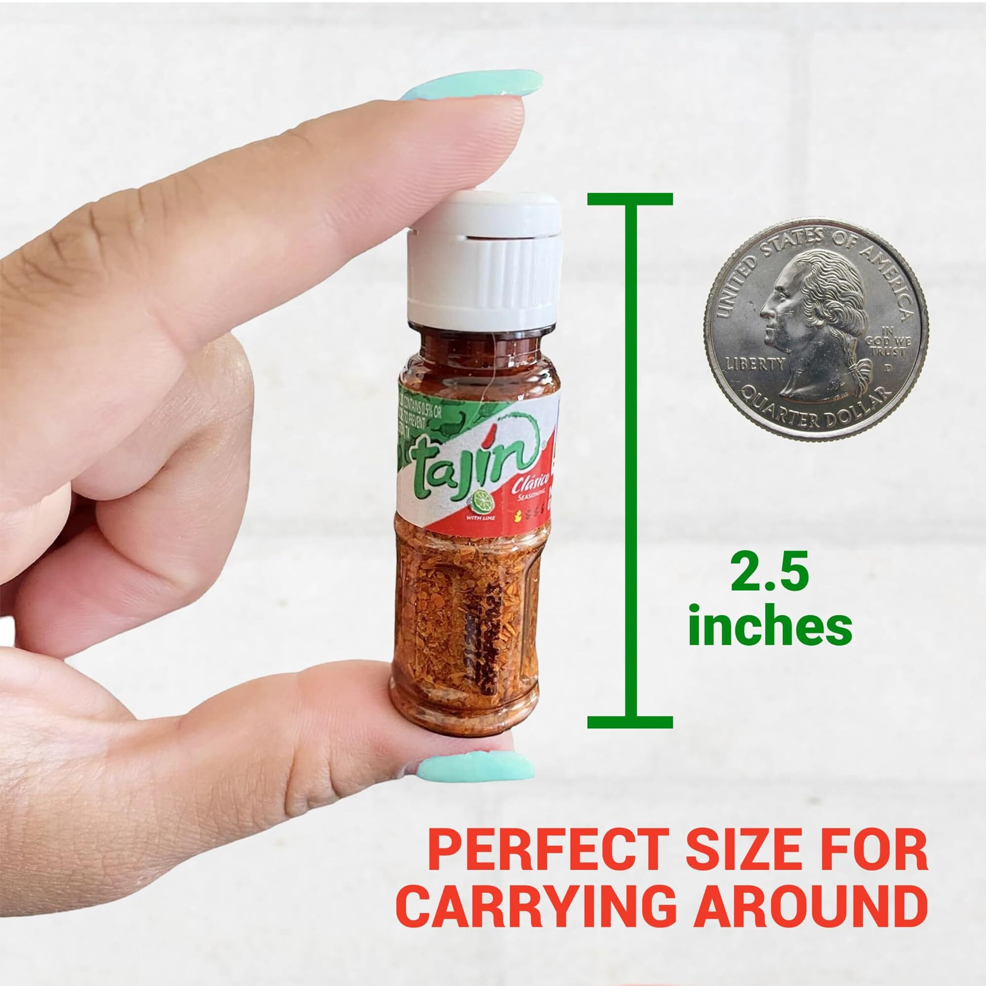 10 Mini Tajin Classic Seasoning Compact, Mexican Seasoning, 2.5 Inch Pocket-Sized Mini Tajin Bottles With Red Pepper Design Keychain Holder, Tajin Packets For Authentic Flavor, Convenient Dispensing, Great Gift, Enhance Your Snacking, No Mess, Perfect For Traveling
