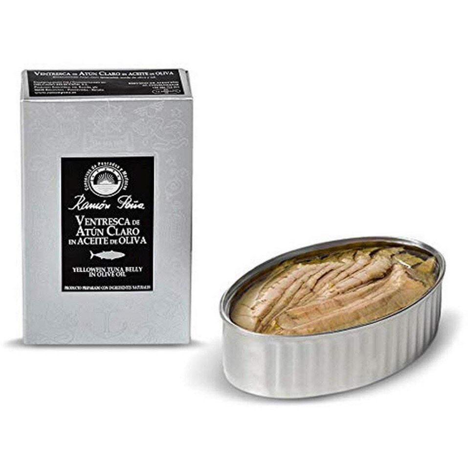Ramon Pena. Yellowfin Tuna Belly (Ventresca) In Olive Oil. 110G (3.9Oz). Pack Of 15