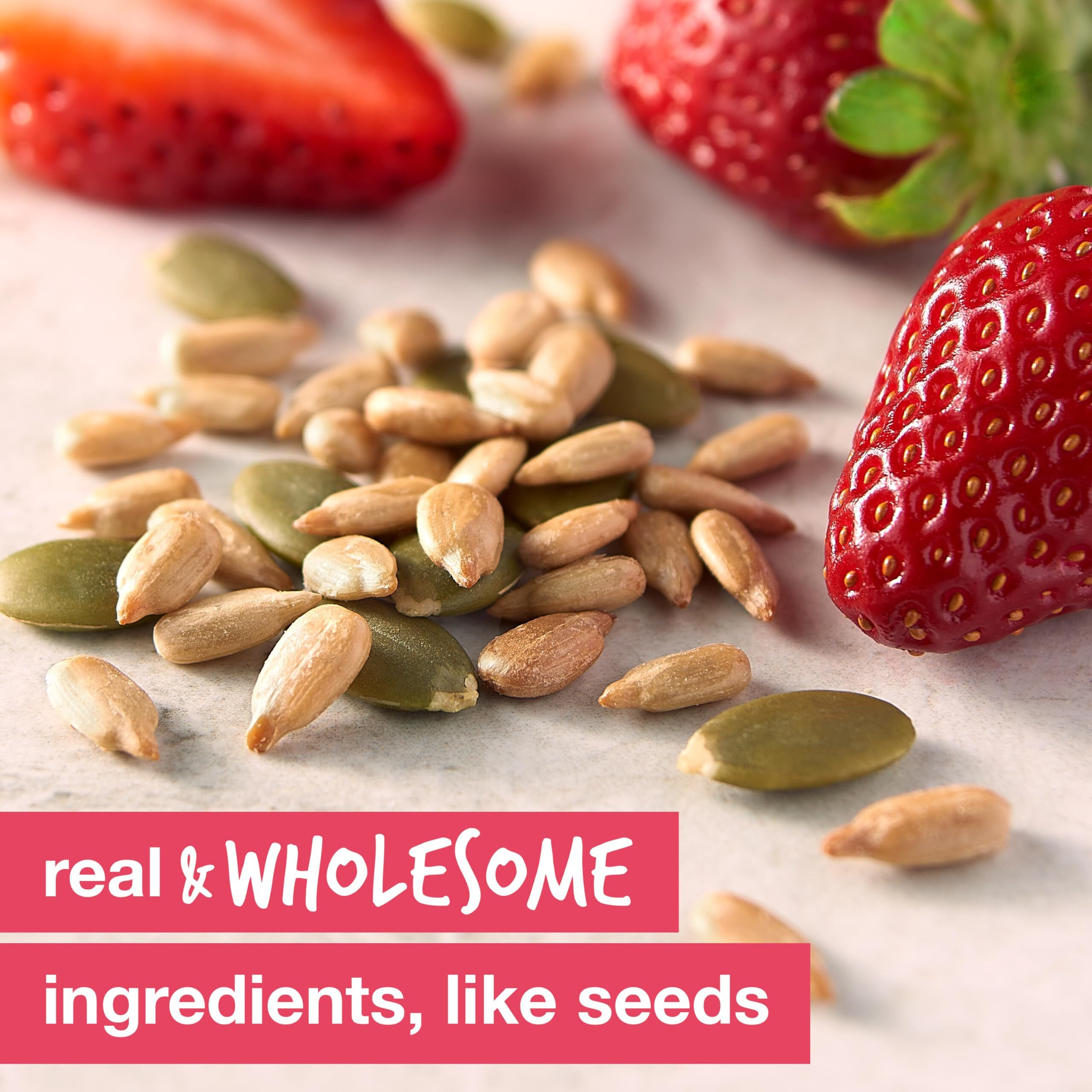 Kind Seeds Fruit & Nuts Snack Bar, Strawberry Sunflower Seed | 5G Protein, High Fiber, Gluten Free Bars, 1.4 Oz, 6 Count