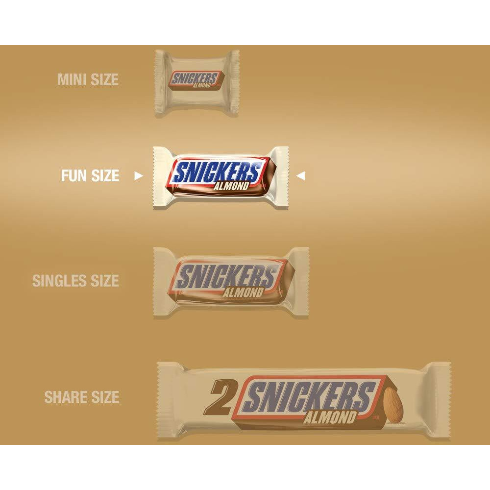 Snickers Almond Fun Size Milk Chocolate Candy Bars, 10.23Oz Bag