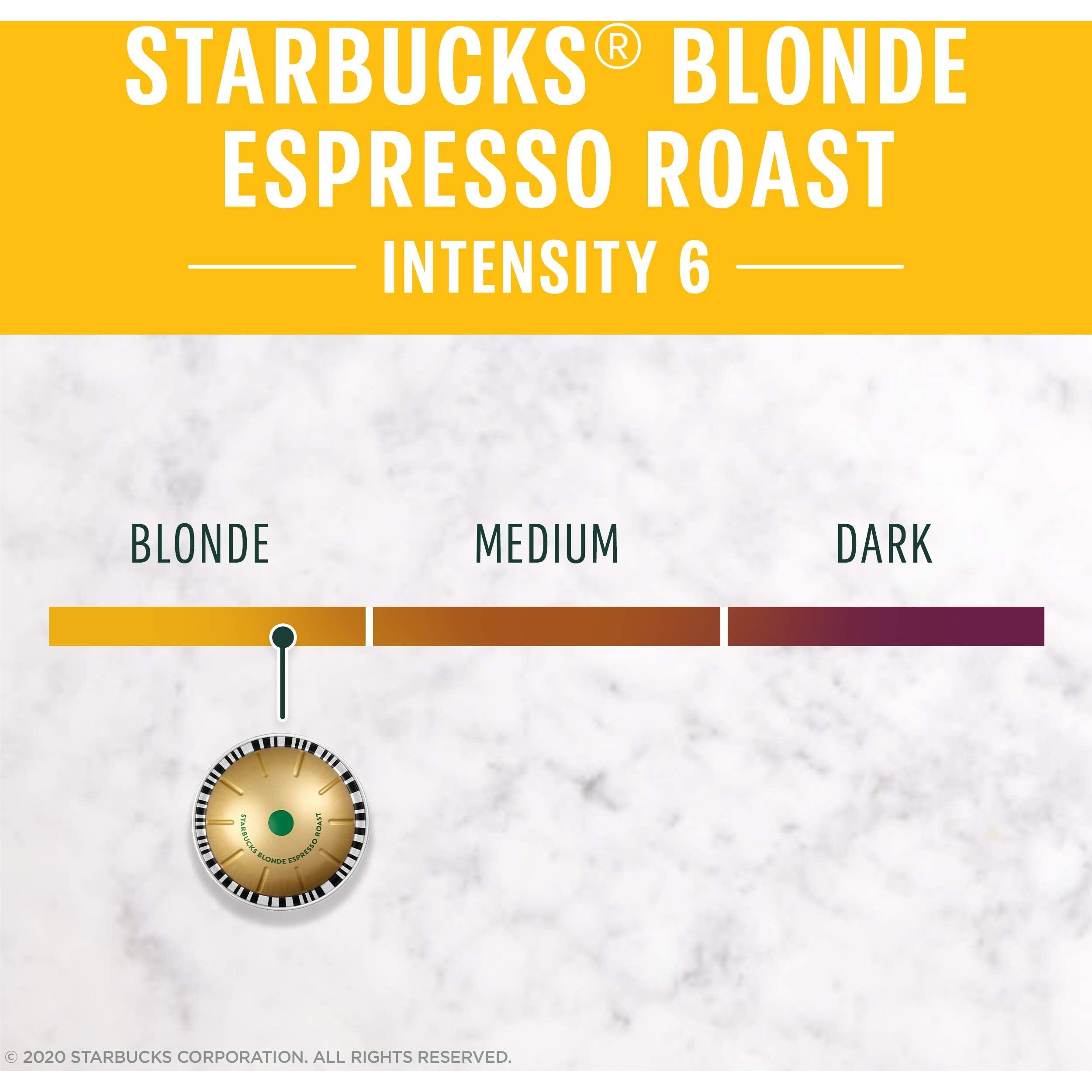 Starbucks By Nespresso Vertuo, Blonde Roast Espresso, 50-Count Espresso Pods, Brews, 1.35 Oz.