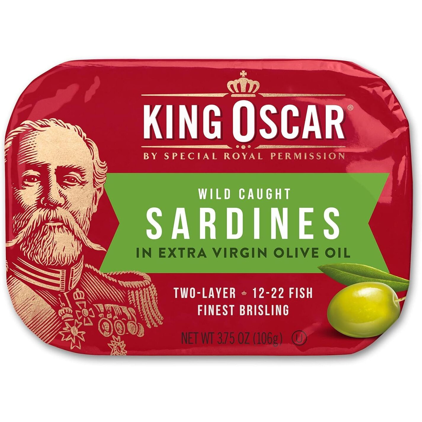 King Oscar Brisling Sardines In Extra Virgin Olive Oil, 3.75-Ounce Cans (Pack Of 4)