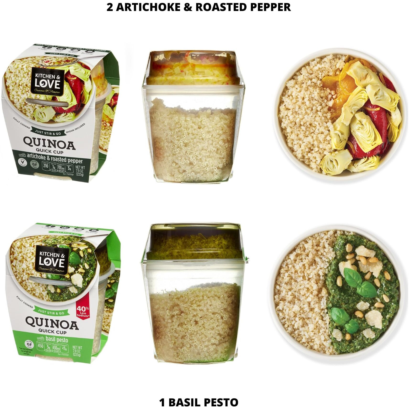 Kitchen & Love Quinoa Quick Meal Variety Box 6-Pack | Gluten Free, Ready-To-Eat, No Refrigeration Required