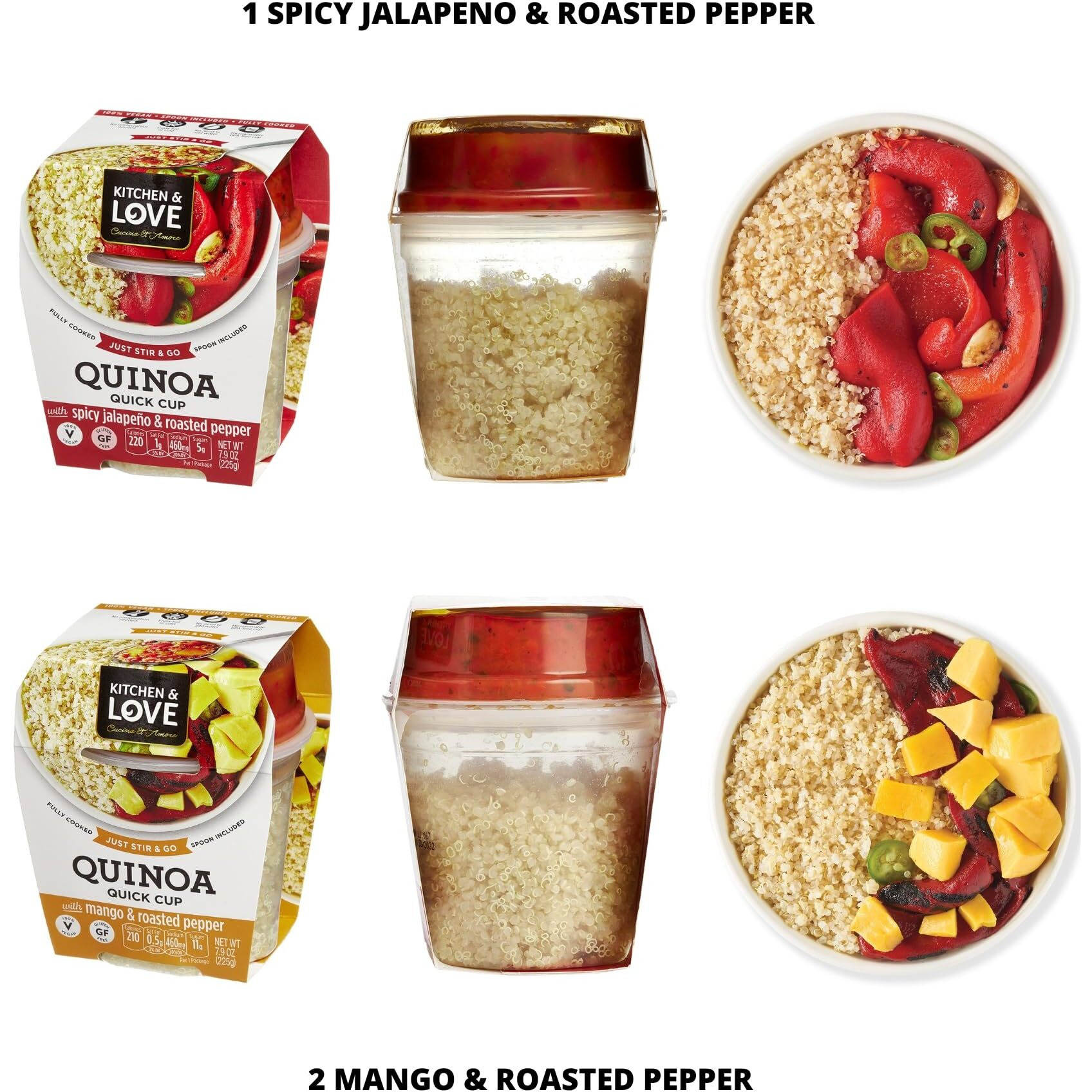 Kitchen & Love Quinoa Quick Meal Variety Box 6-Pack | Gluten Free, Ready-To-Eat, No Refrigeration Required