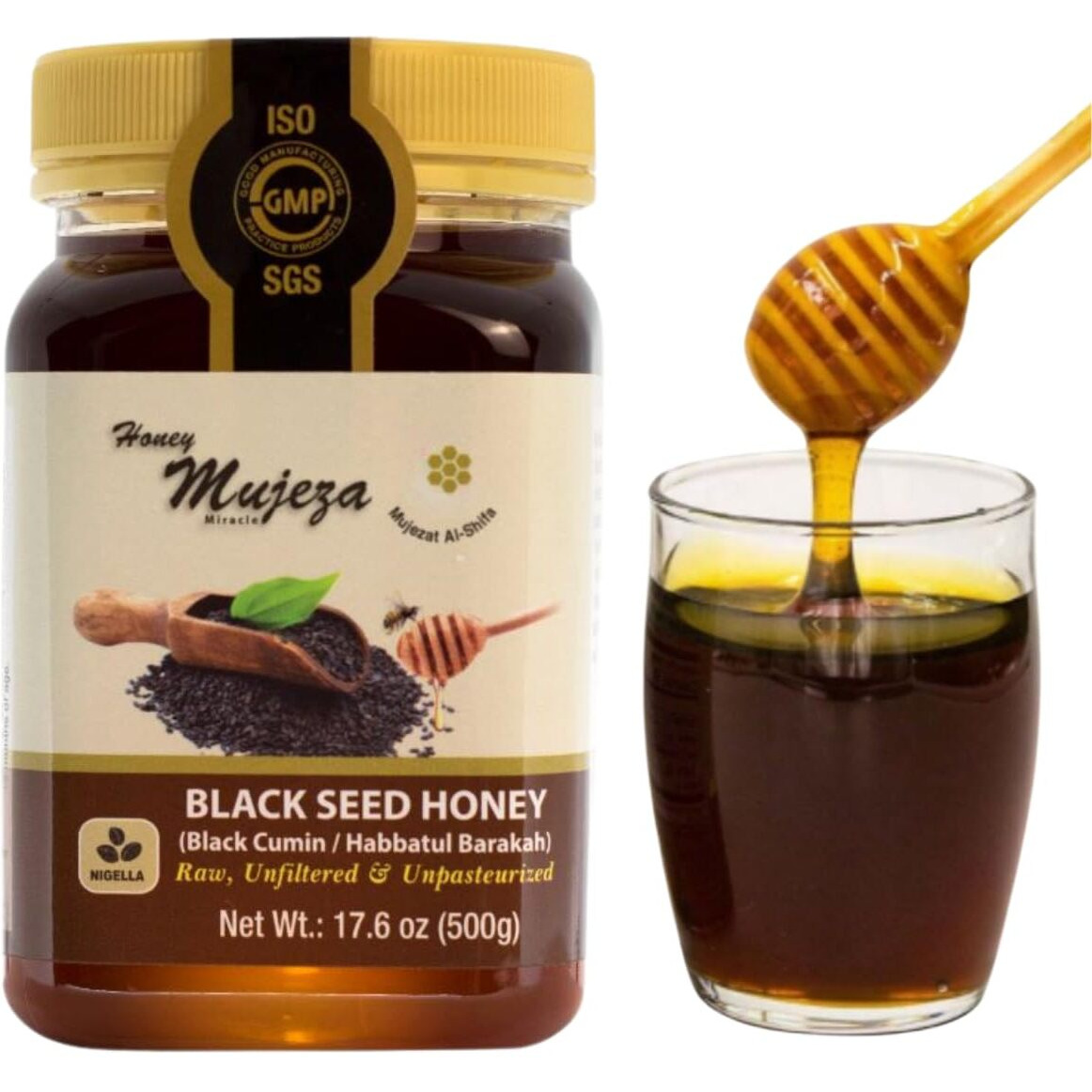 Mujezat Al-Shifa Black Seed Honey (Black Cumin - Nigella Seeds) 500G, 17.6Oz