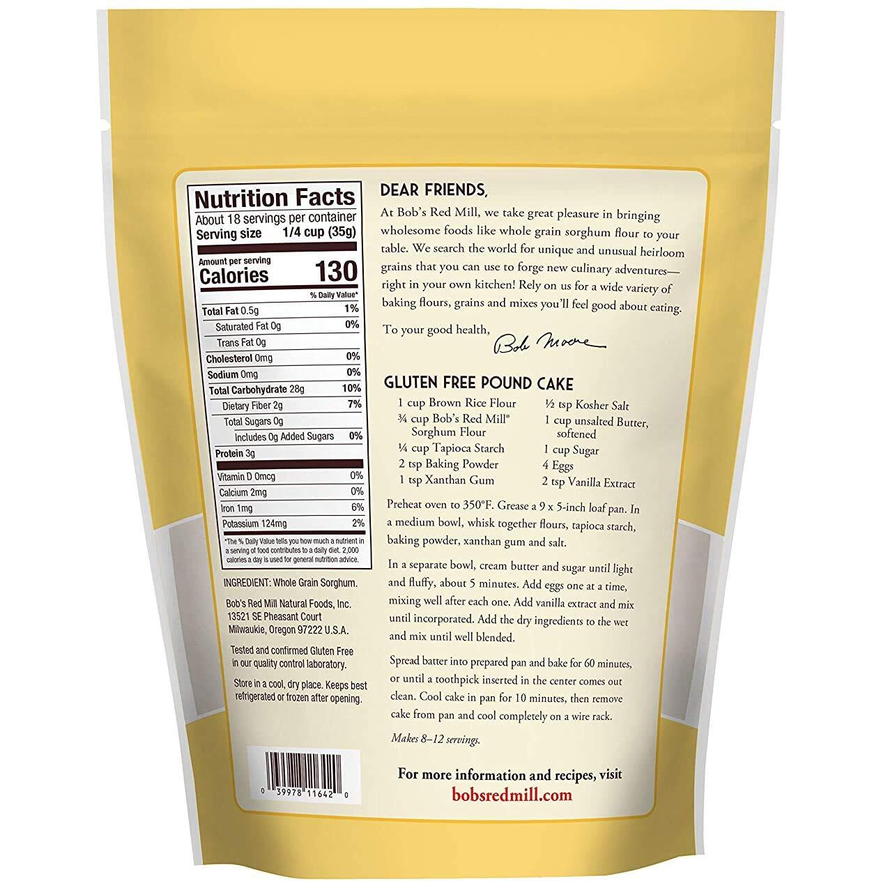 Bob's Red Mill Sweet White Sorghum Flour, 22 Ounces (Pack Of 3)