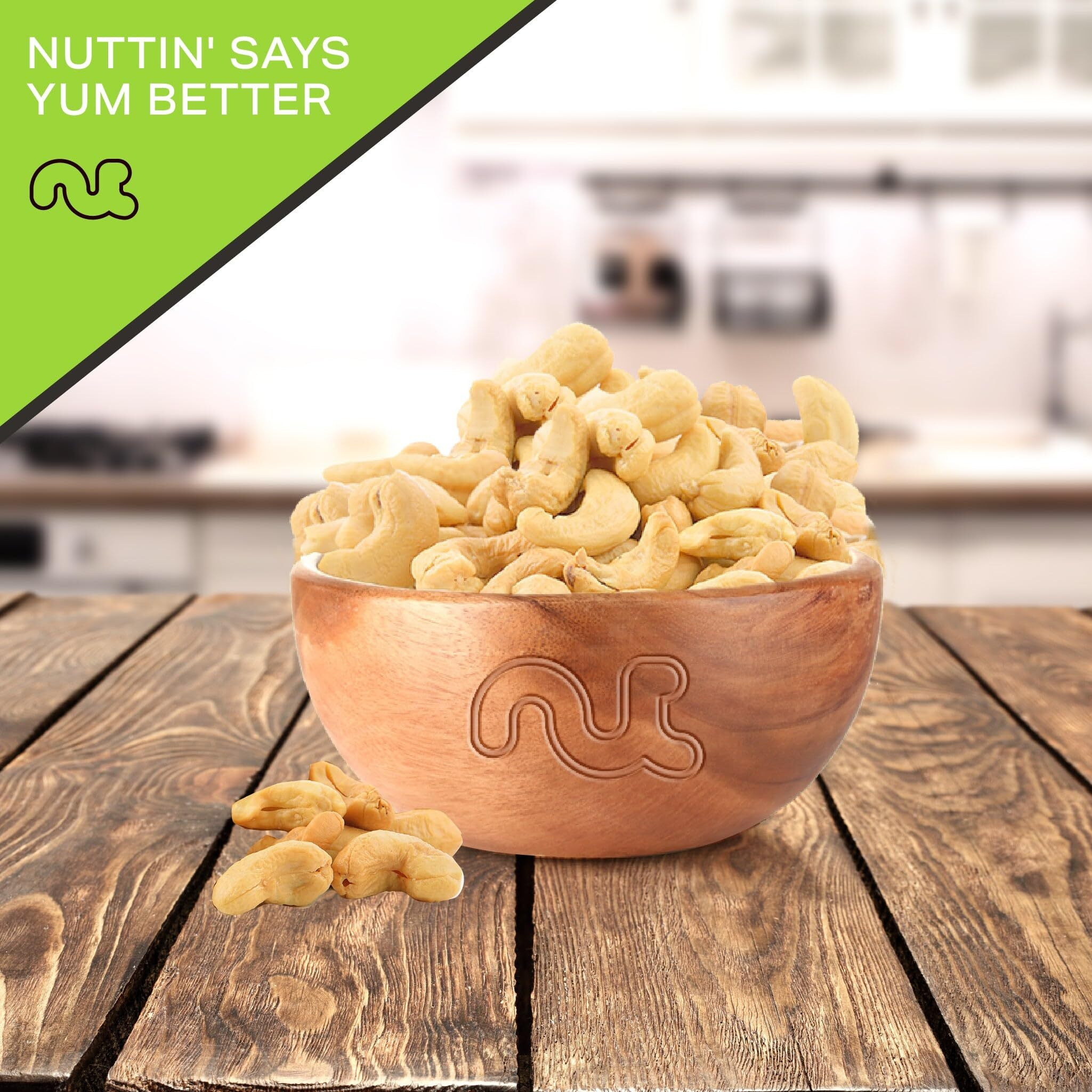 Nut Cravings - Roasted Cashews Slightly Salted - Jumbo, Whole (16Oz - 1 Lb) Packed Fresh In Resealable Bag - Nut Snack - Healthy Protein Food, All Natural, Keto Friendly, Vegan, Kosher
