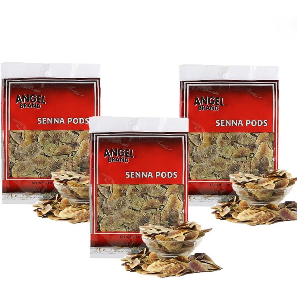 Angel Brand Senna Pods - 0.5 Oz Pouch Pack Of 3 - Sourced From Senna Plant - Senna Leaf Rich Compounds And Meticulously Harvested, Processed With Purity - Senna Pods Trusted Herbal Solution