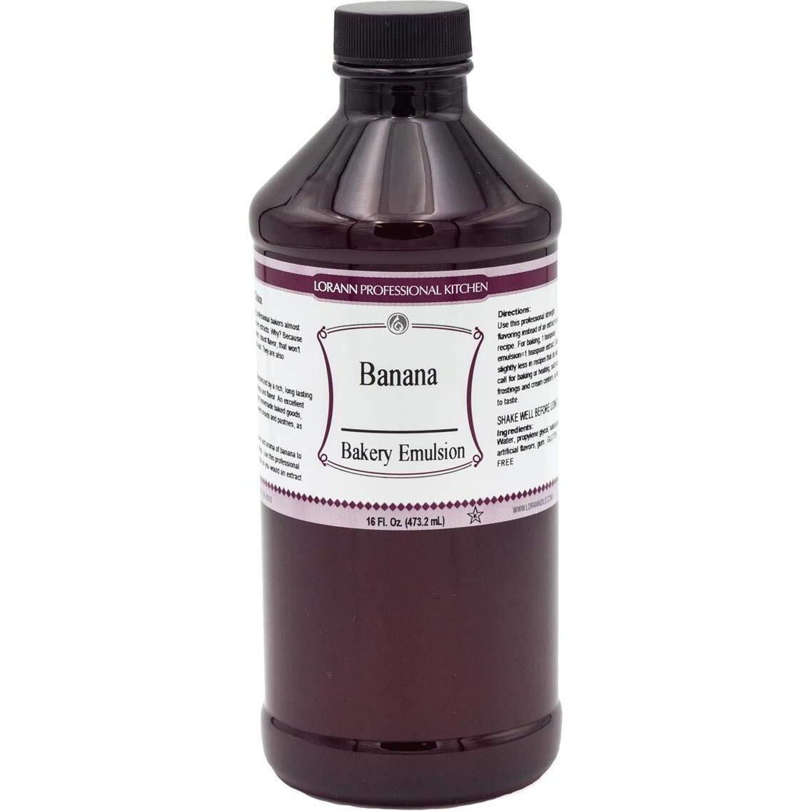 Lorann Oils Banana Bakery Emulsion True Banana Emulsion, Ideal For Boosting Fruit Tones In Cakes, Cookies & Desserts, Gluten-Free, Keto-Friendly, Banana Extract Substitute Essential For Your Kitchen