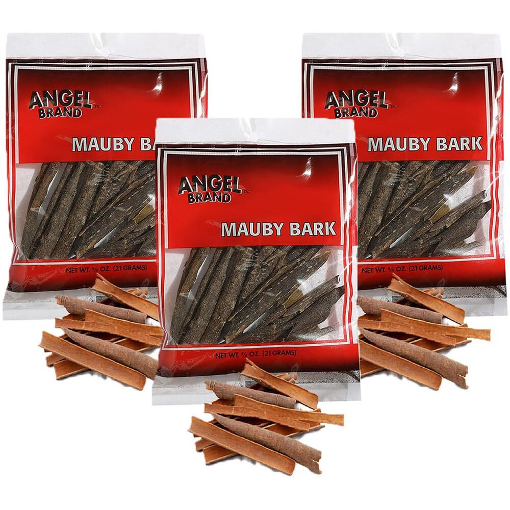 Angel Brand Mauby Bark 0.75 Oz Pouch Pack Of 3 - Mauby Sourced From Finest Botanical Sources - Unique Blend Of Bitter & Sweet Notes - Perfect For Crafting Traditional Mauby Drink, Sodas & Cocktails