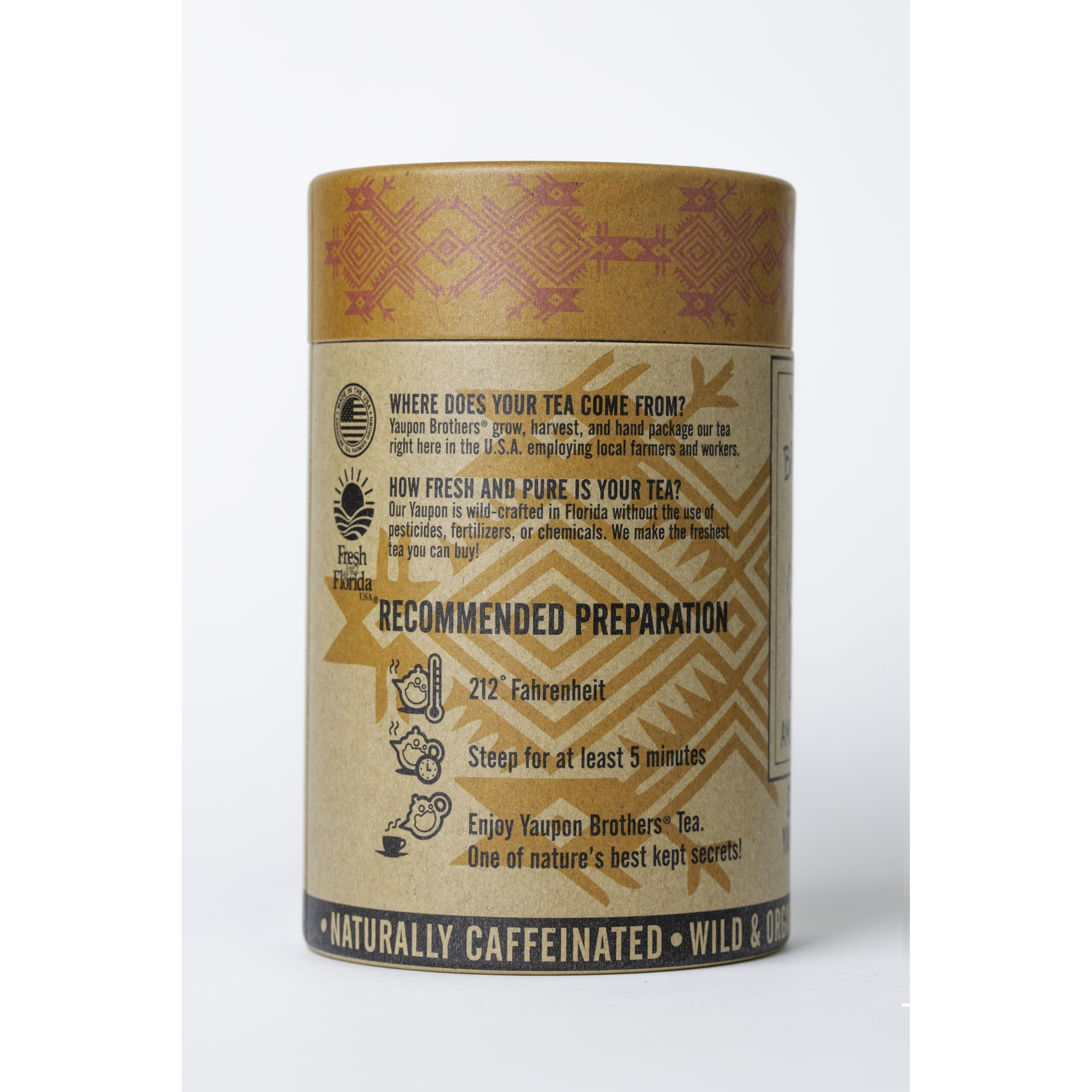 Yaupon Brothers Spiced Peach Yaupon Tea - 16 Eco-Friendly Yaupon Peach Tea Bags Crafted From Organic Peach Green Tea Ingredients & Antioxidant Rich - Pure Peach Tea Loose Leaf In Fiber Bags