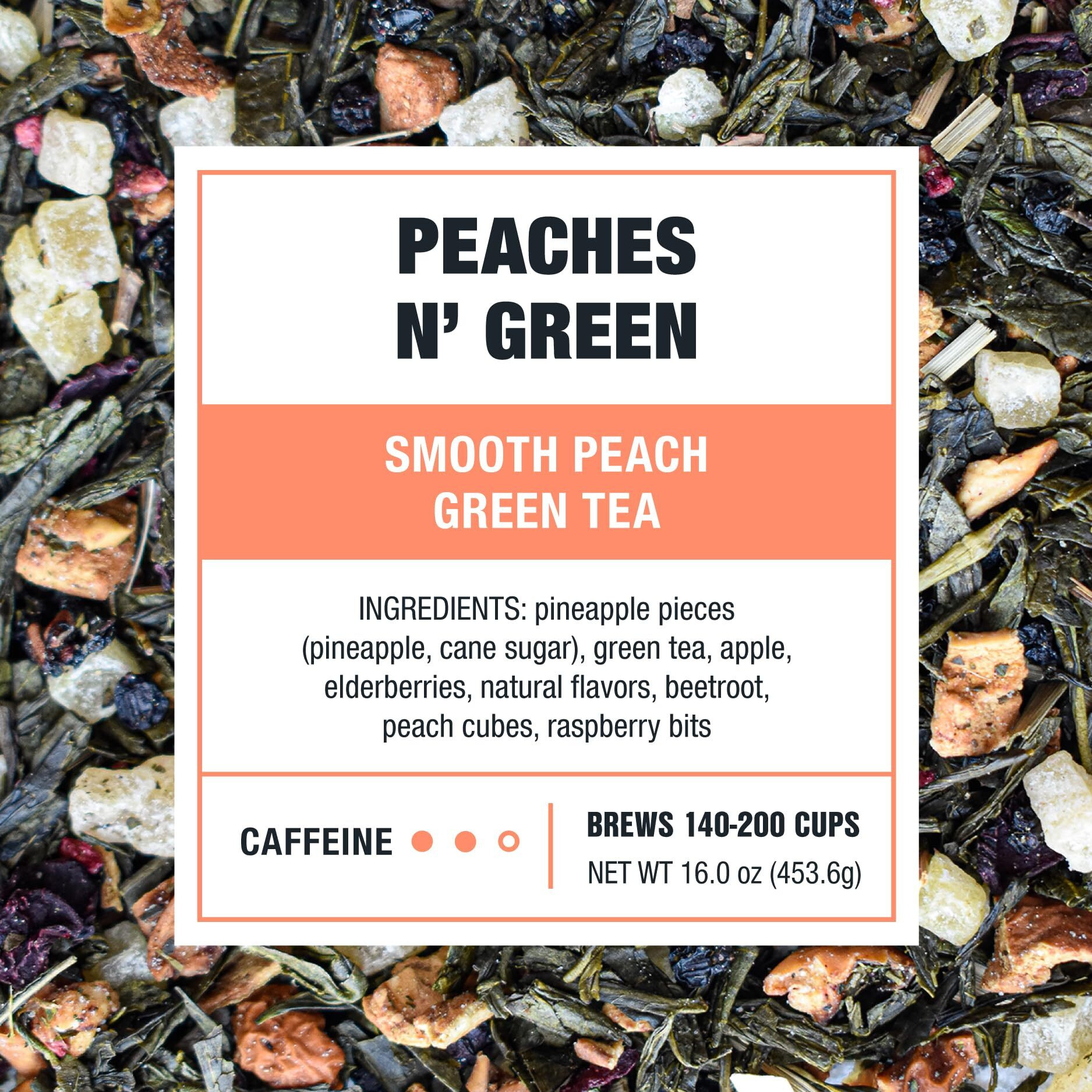 Tiesta Tea - Peaches N Green | Smooth Peach Green Tea | Premium Loose Leaf Tea Blend | Medium Caffeinated Green Tea | Make Hot Or Iced Tea & Brews Up To 200 Cups - 12 Ounce Resealable Bulk Pouch