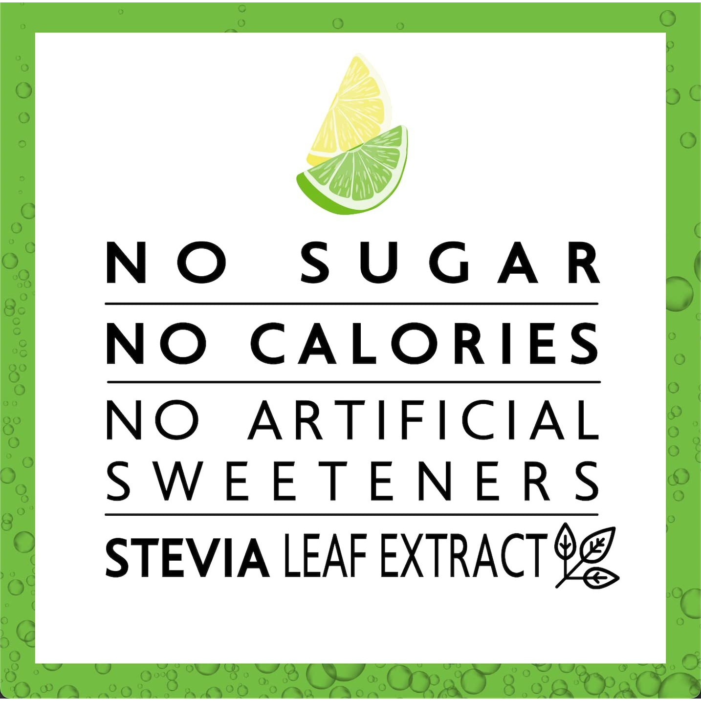 Green Lemon Lime - Sugar Free, No Calories, Naturally Sweetened With 100% Stevia Leaf Extract, Carbonated Soda, 12 Fl Oz Each Can - Pack Of 6