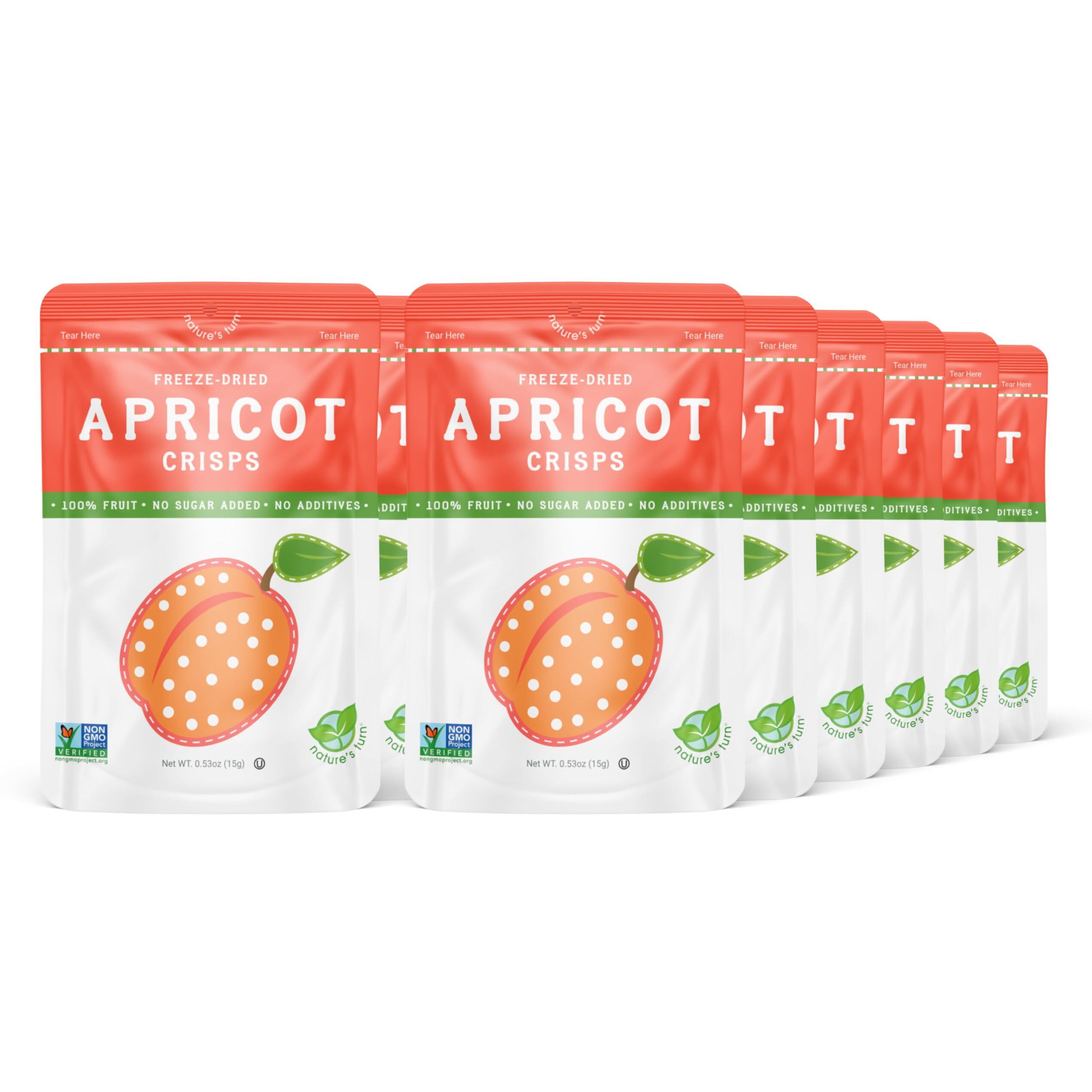 Natures Turn Freeze-Dried Fruit Snacks, Sour Apricot Crisps, Pack Of 12 (0.53 Oz Each)