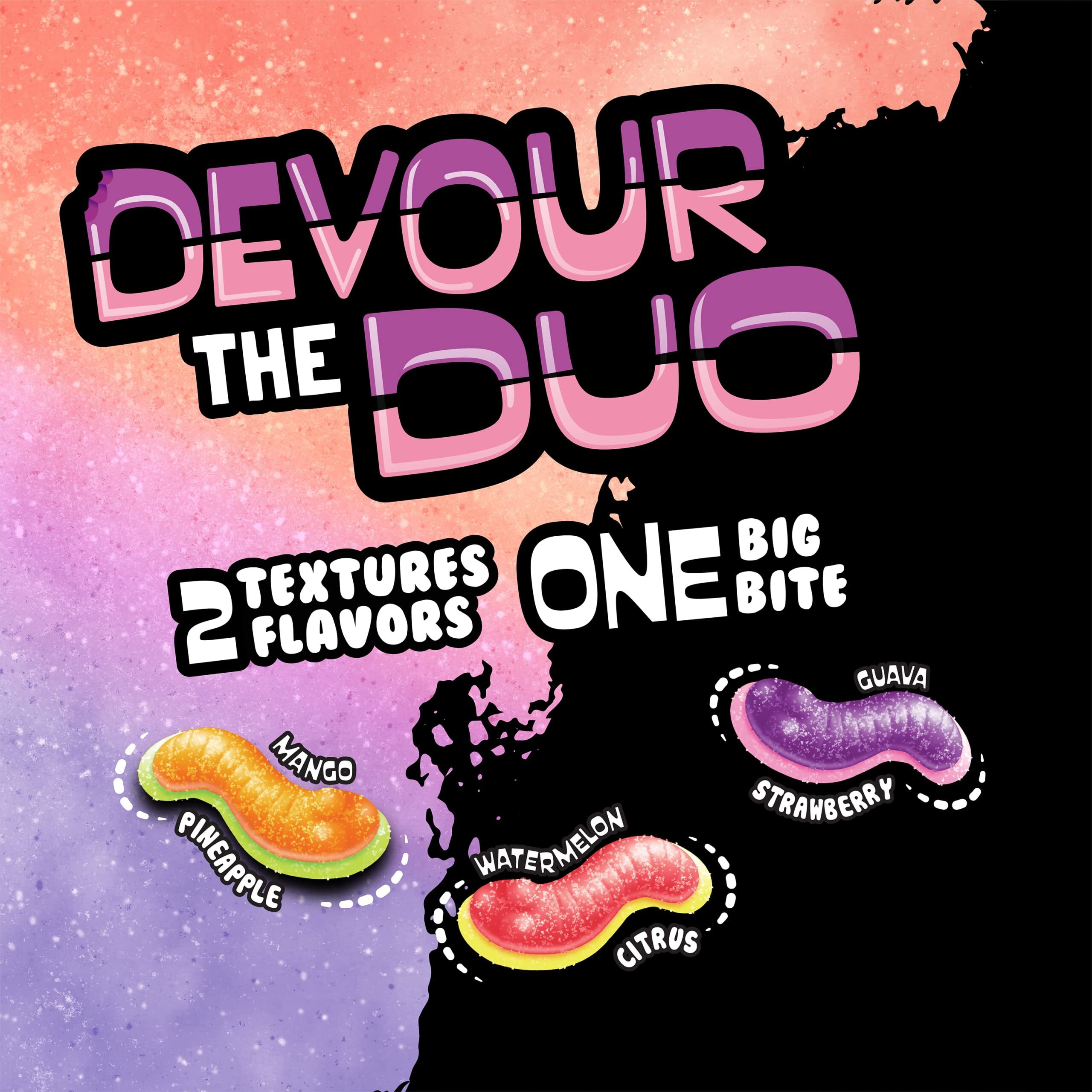 Trolli Sour Brite Duo Crawlers Candy, 3 Ounce Bags (Pack Of 12)