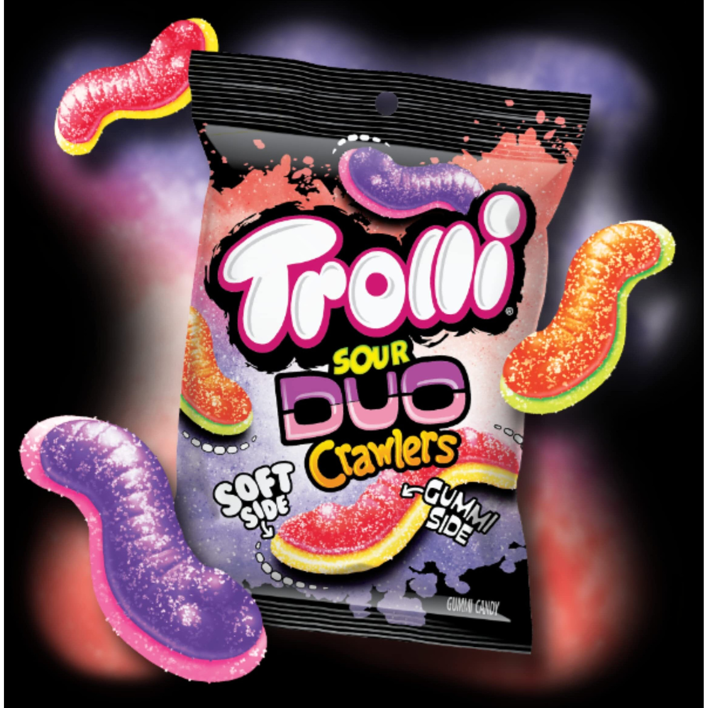 Trolli Sour Brite Duo Crawlers Candy, 3 Ounce Bags (Pack Of 12)