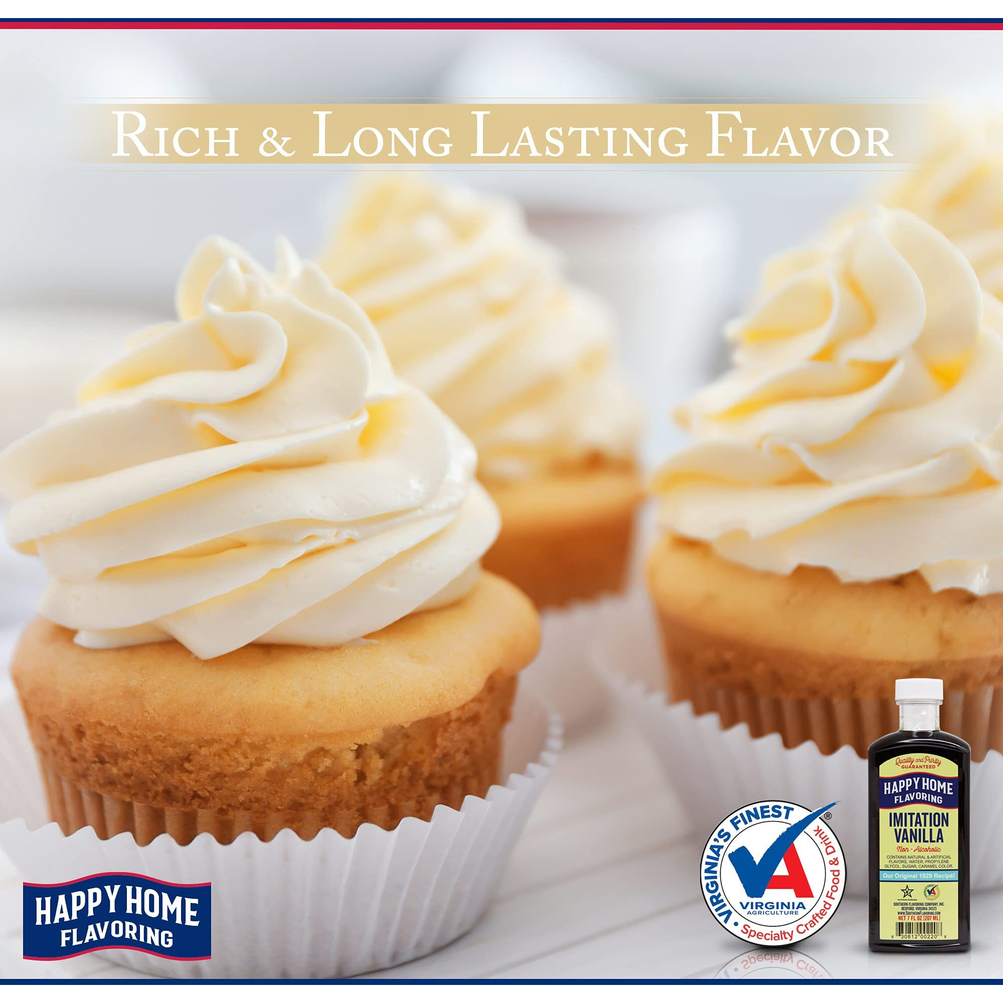 Happy Home Imitation Vanilla Flavoring, Non-Alcoholic, Certified Kosher, 7 Oz.