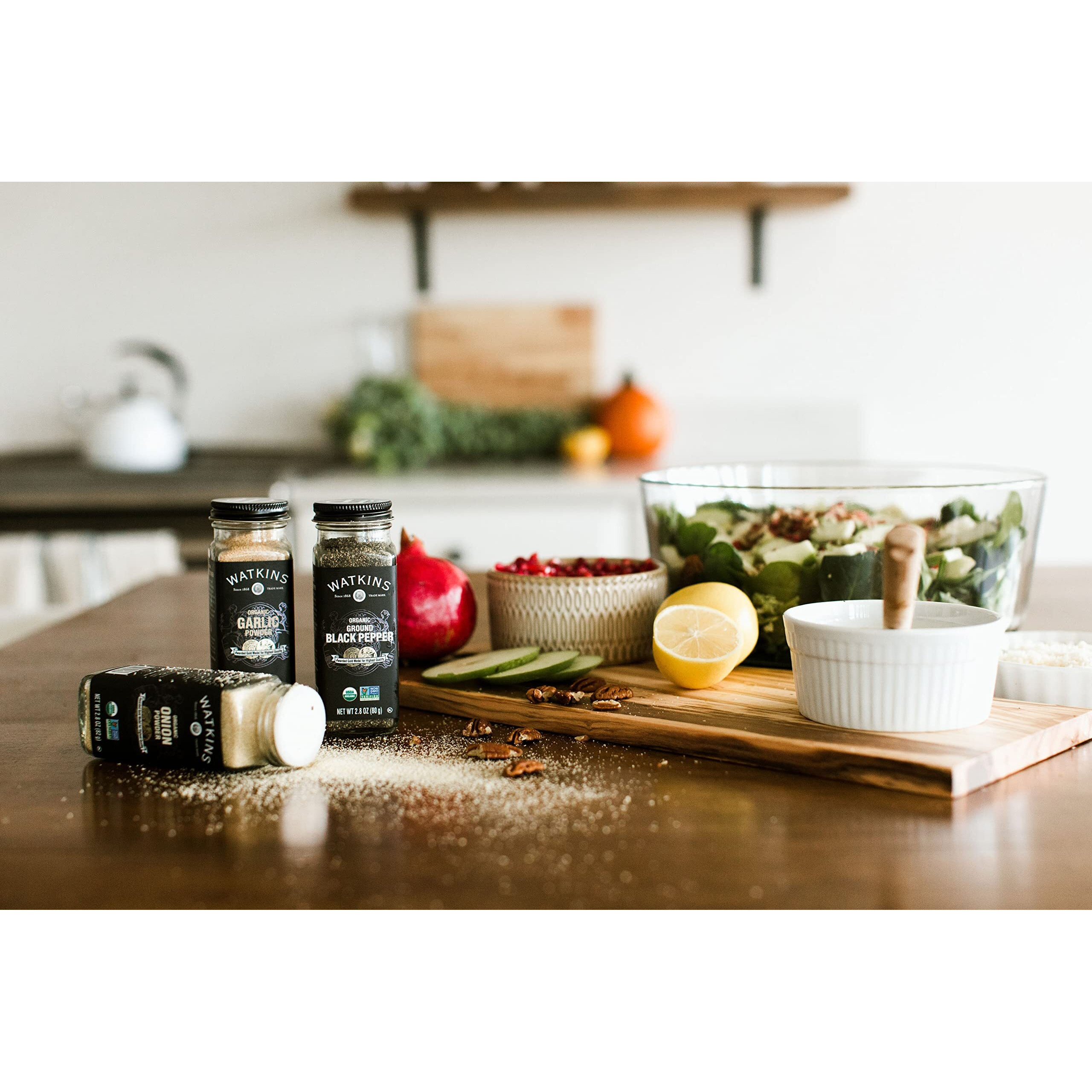 Watkins Gourmet Organic Spice Jar, Garlic Powder, 3.1 Ounce Jar, 3 Count