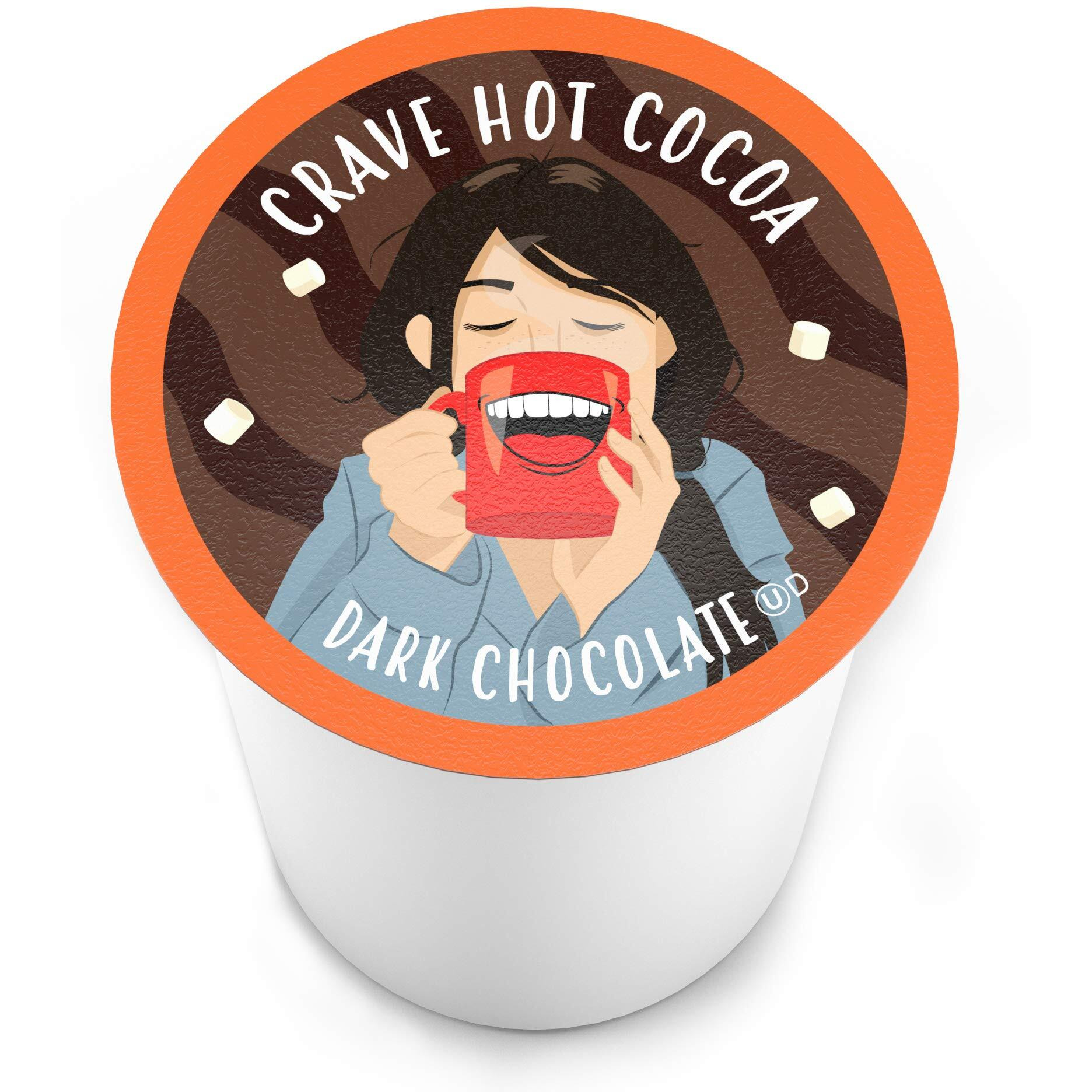 Crave Hot Chocolate Pods, Compatible With 2.0 K-Cup Brewers, Dark Chocolate, 40 Count