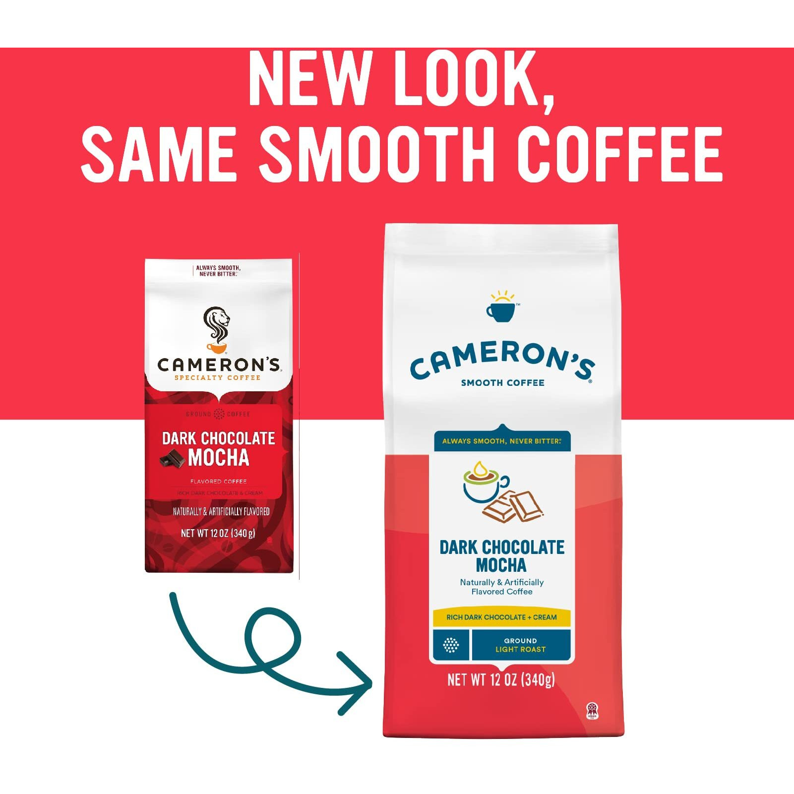 Cameron's Coffee Dark Chocolate Mocha Flavored Ground Coffee, Light Roast, 100% Arabica, 12-Ounce Bag, (Pack Of 1)