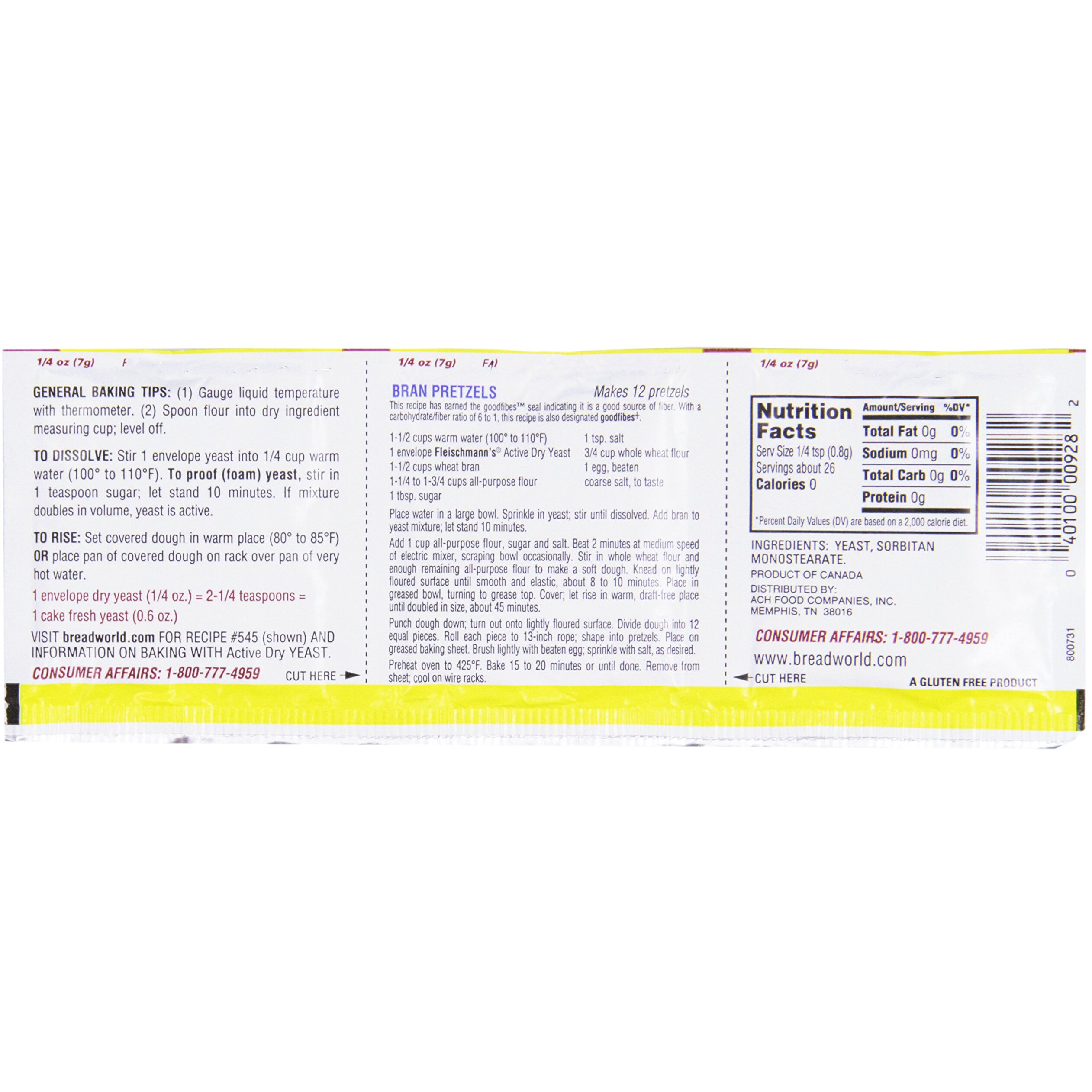 Fleischmann's Active Dry Yeast,0.25 Ounce, 3 Count (Pack Of 2)