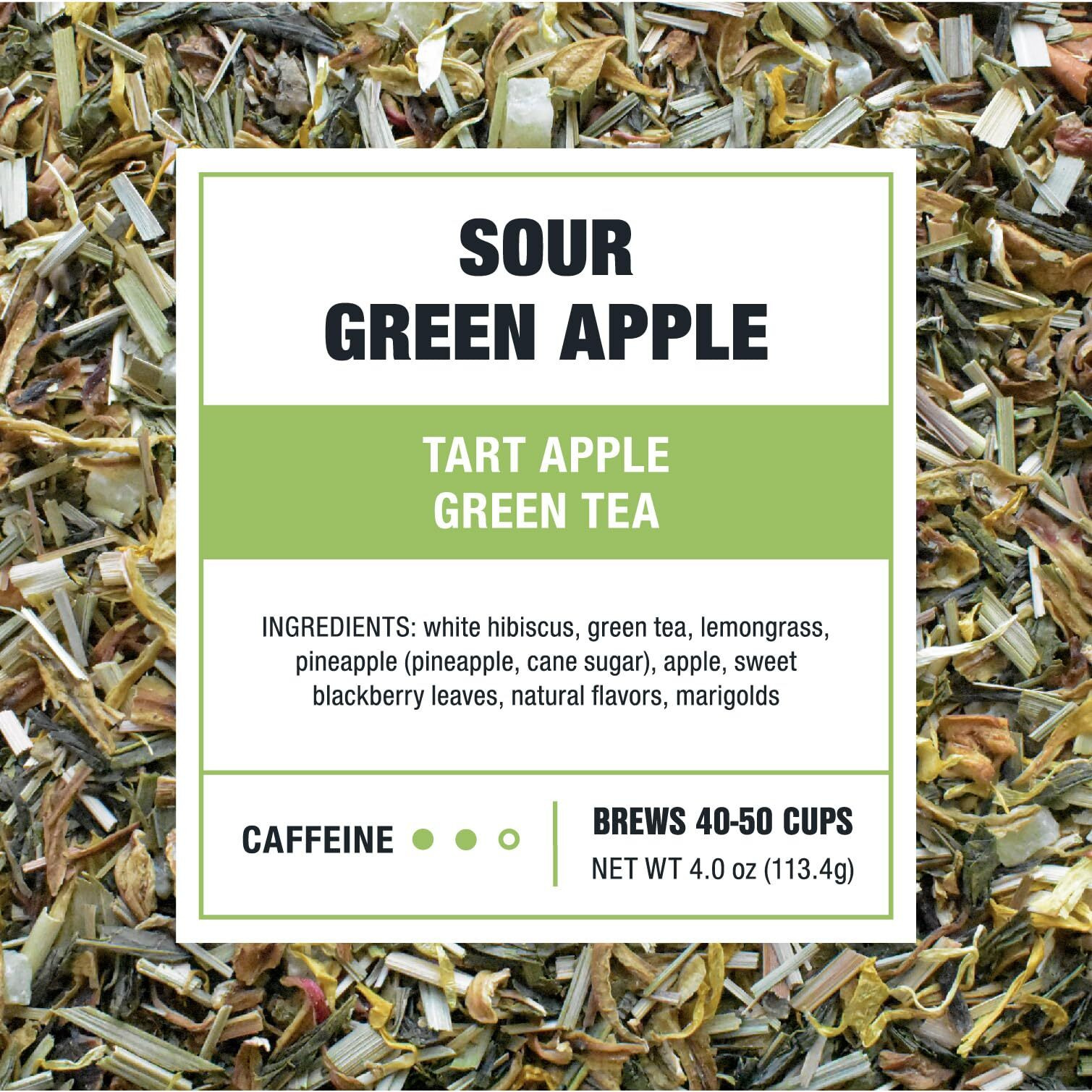 Tiesta Tea - Sour Green Apple - Tart Apple Green Tea - Loose Leaf Tea Blend - Medium Caffeinated Green Tea - Make Hot Or Iced Tea Up To 40-50 Cups - 4 Oz Refillable Tin