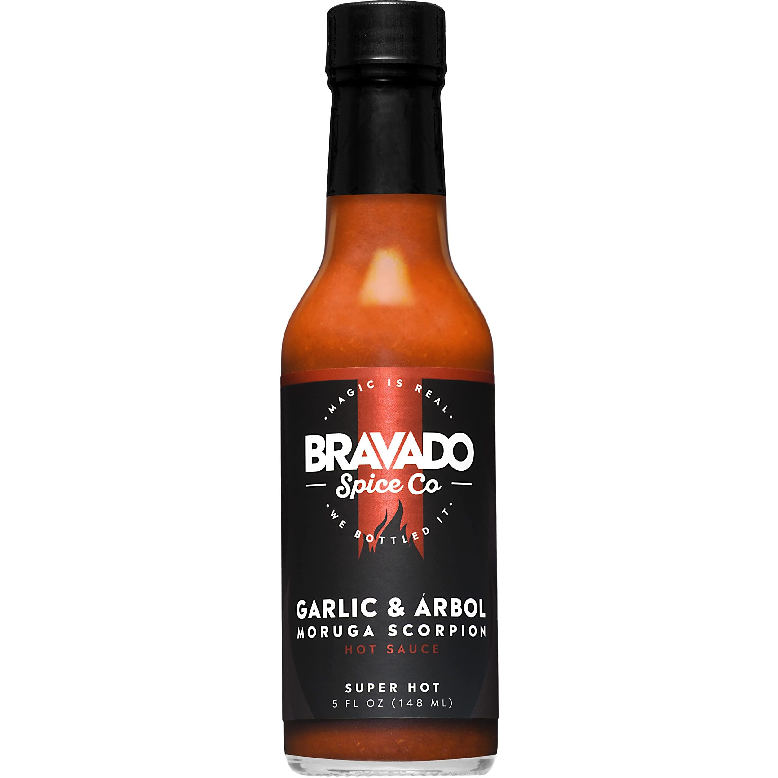 Garlic And Arbol Moruga Scorpion Hot Sauce By Bravado Spice Gluten Free, Vegan, Low Carb, Paleo Hot Sauce All Natural 5 Oz Hot Sauce Bottle Award Winning Gourmet Hot Sauce
