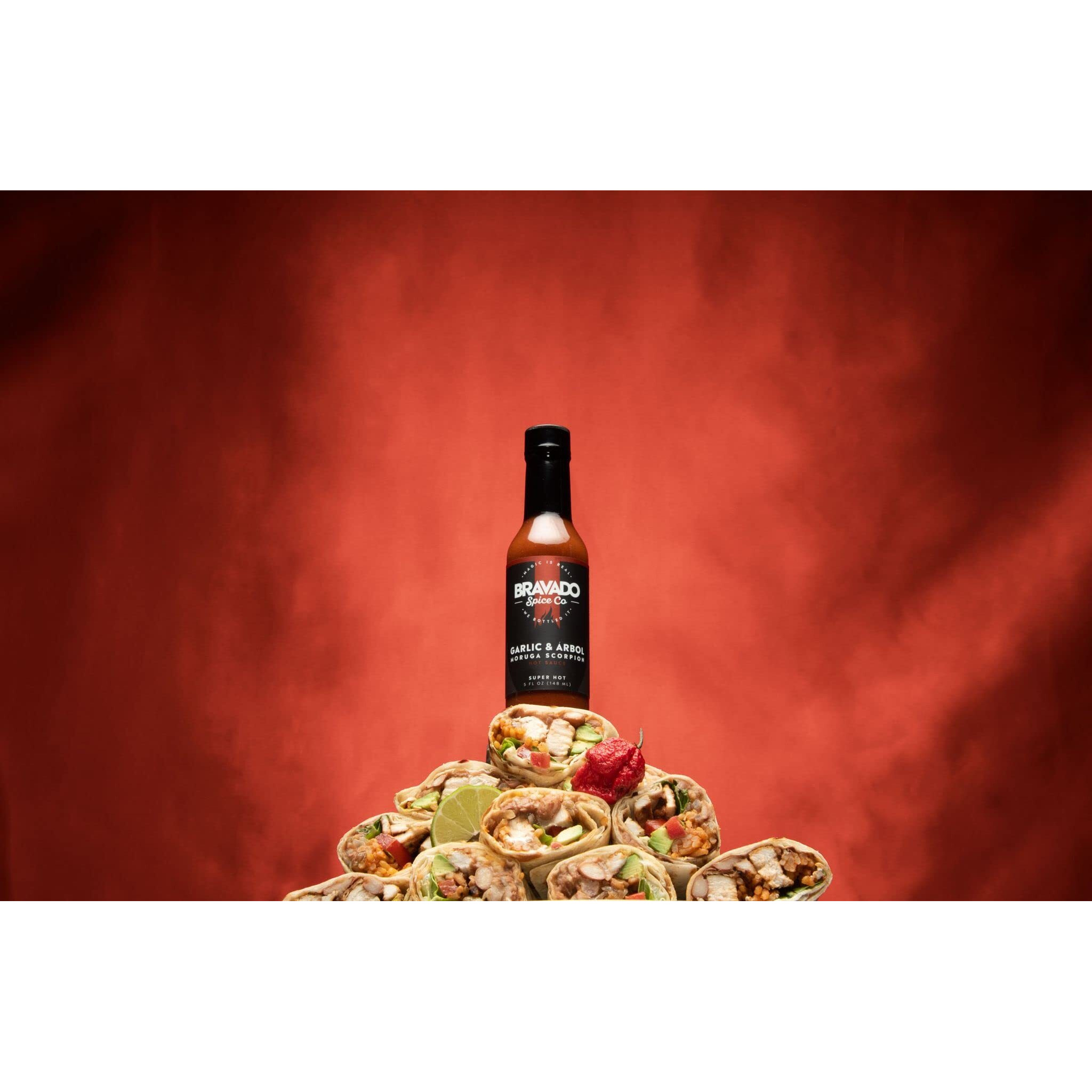 Garlic And Arbol Moruga Scorpion Hot Sauce By Bravado Spice Gluten Free, Vegan, Low Carb, Paleo Hot Sauce All Natural 5 Oz Hot Sauce Bottle Award Winning Gourmet Hot Sauce