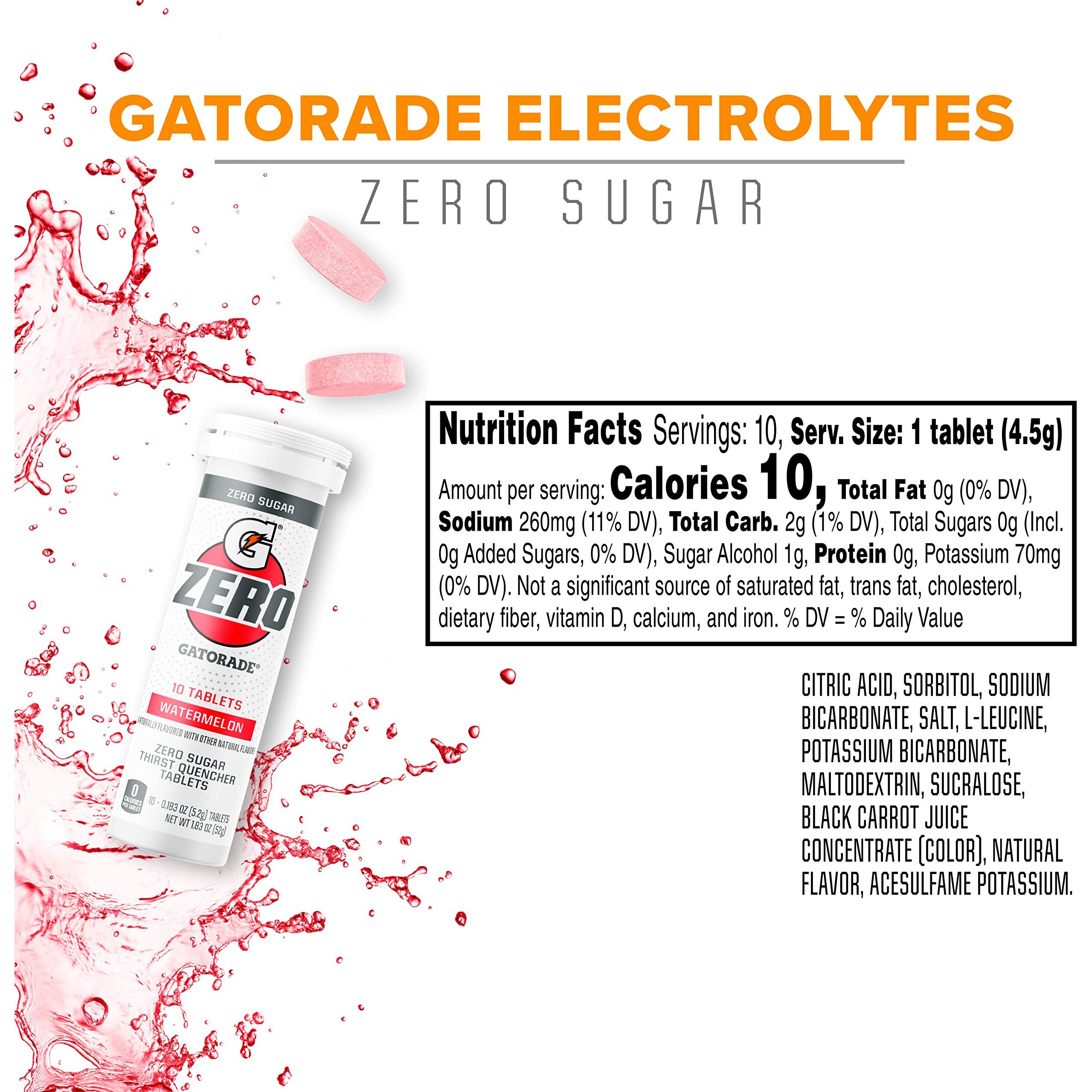 Gatorade Zero Tablets, Watermelon (Pack Of 80)