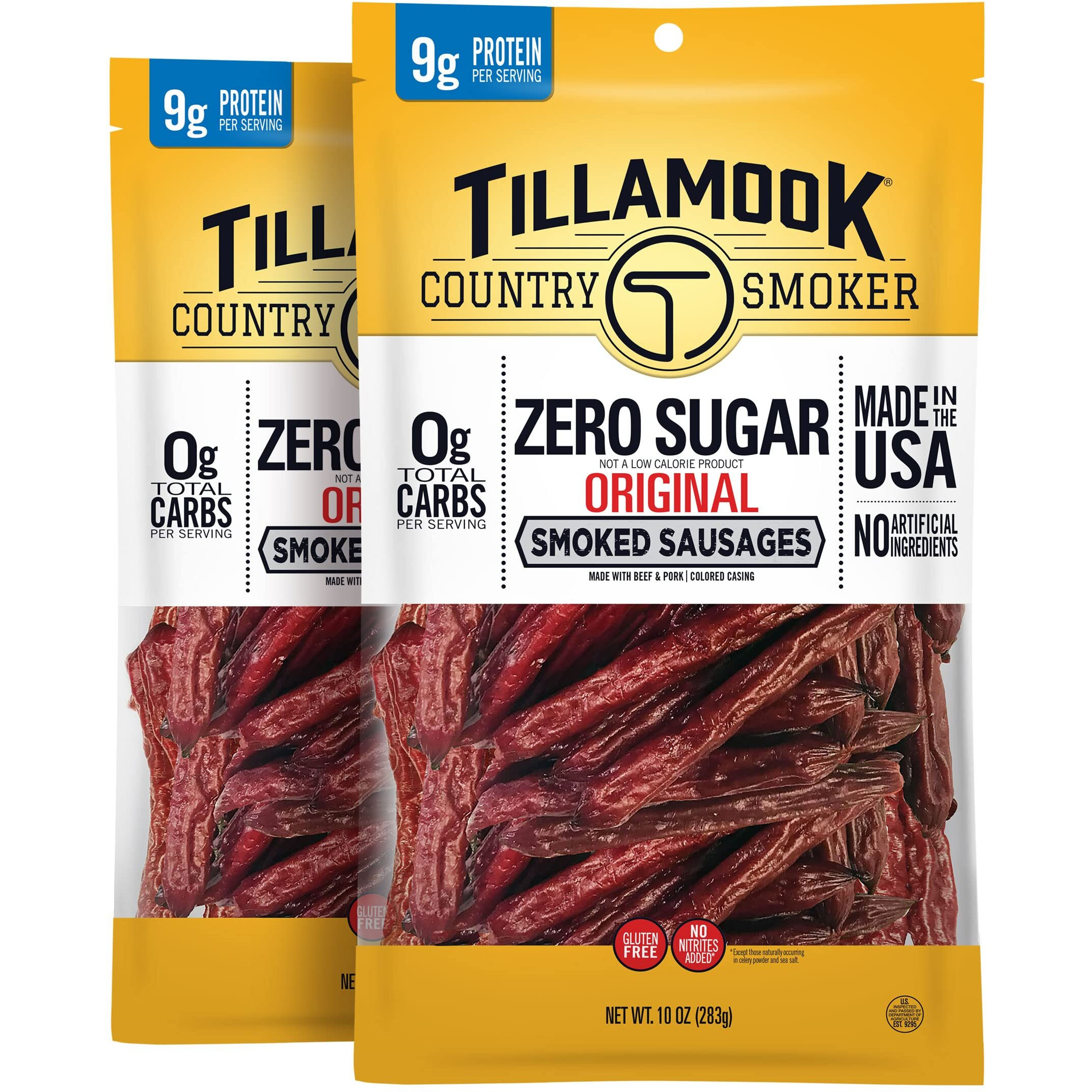 Tillamook Country Smoker Zero Sugar Original Keto Friendly Smoked Sausages, 10 Ounce (Pack Of 2)