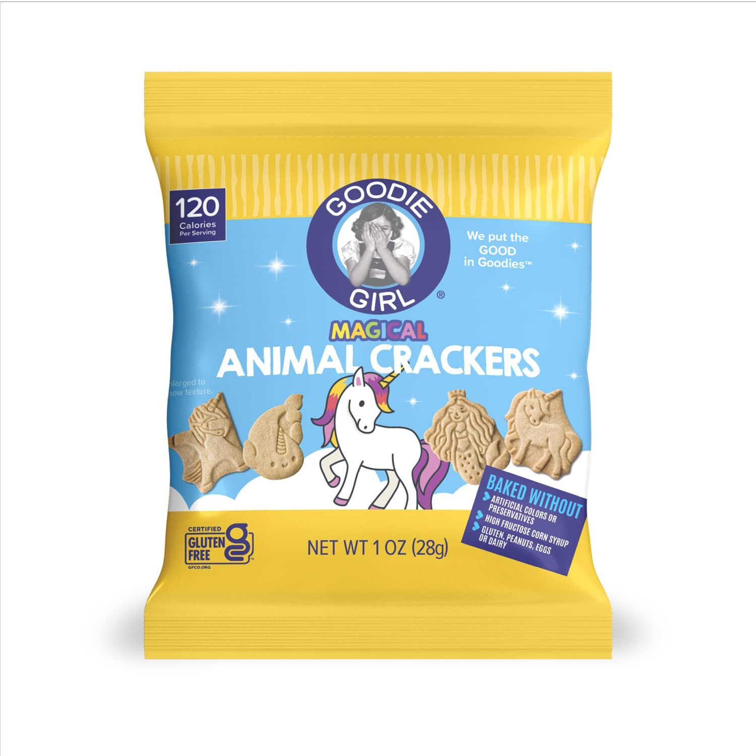 Goodie Girl Cookies, Magical Animal Crackers Snack Packs | Gluten Free, Peanut Free, Dairy Free, Egg Free | 24 Individually Wrapped 120 Calorie Packs