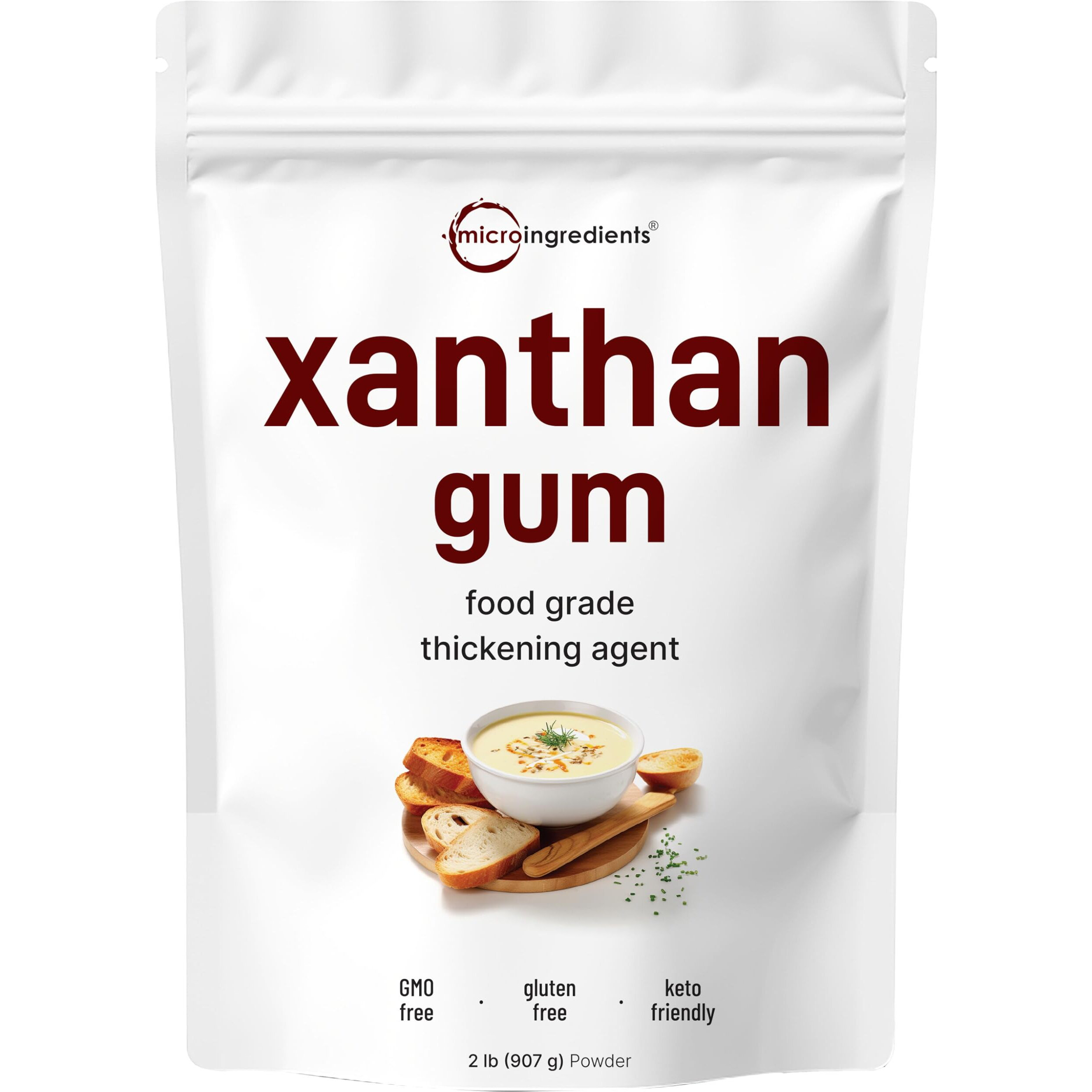 Xanthan Gum Powder, 2Lb (32Oz) | Premium Quality For Keto-Baking & Diet | Unflavored Thickening Agent For Cooking & Baking | Non-Gmo, Gluten Free, Keto & Vegan Friendly